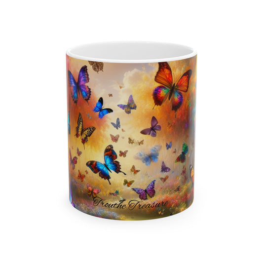 Colorful Butterfly Ceramic Mug - 11oz & 15oz | Inspirational Nature Design