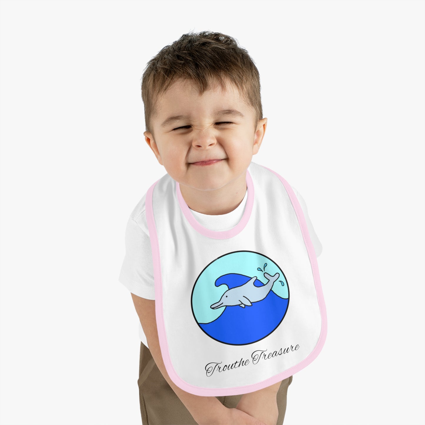 Dolphin - Baby Contrast Trim Jersey Bib