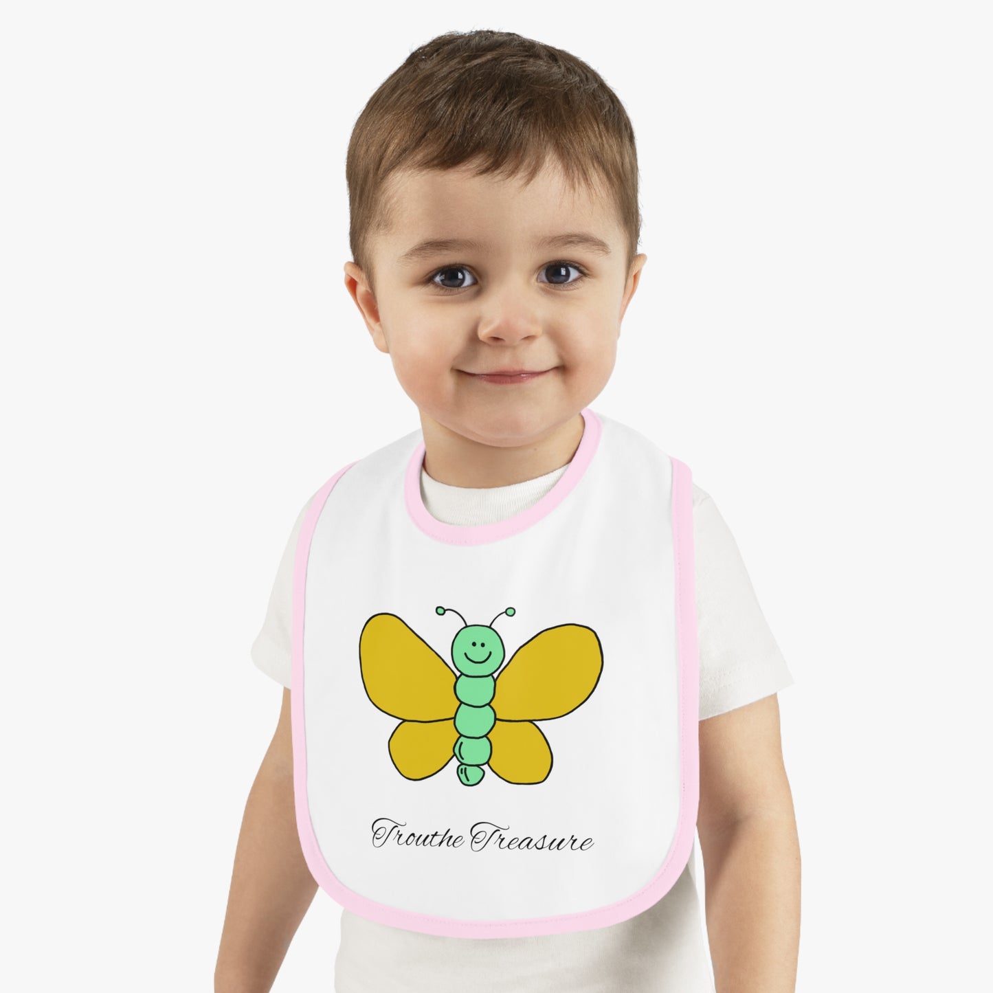 Butterfly - Baby Contrast Trim Jersey Bib