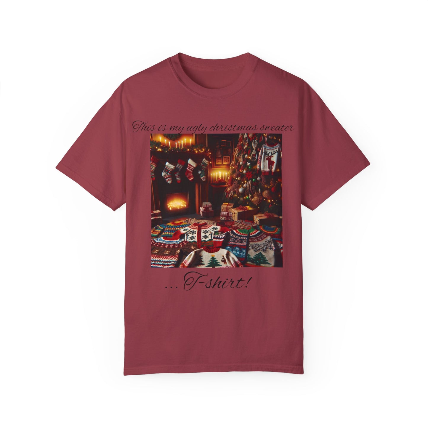 Ugly Christmas sweater T-shirt - Unisex Garment-Dyed T-shirt
