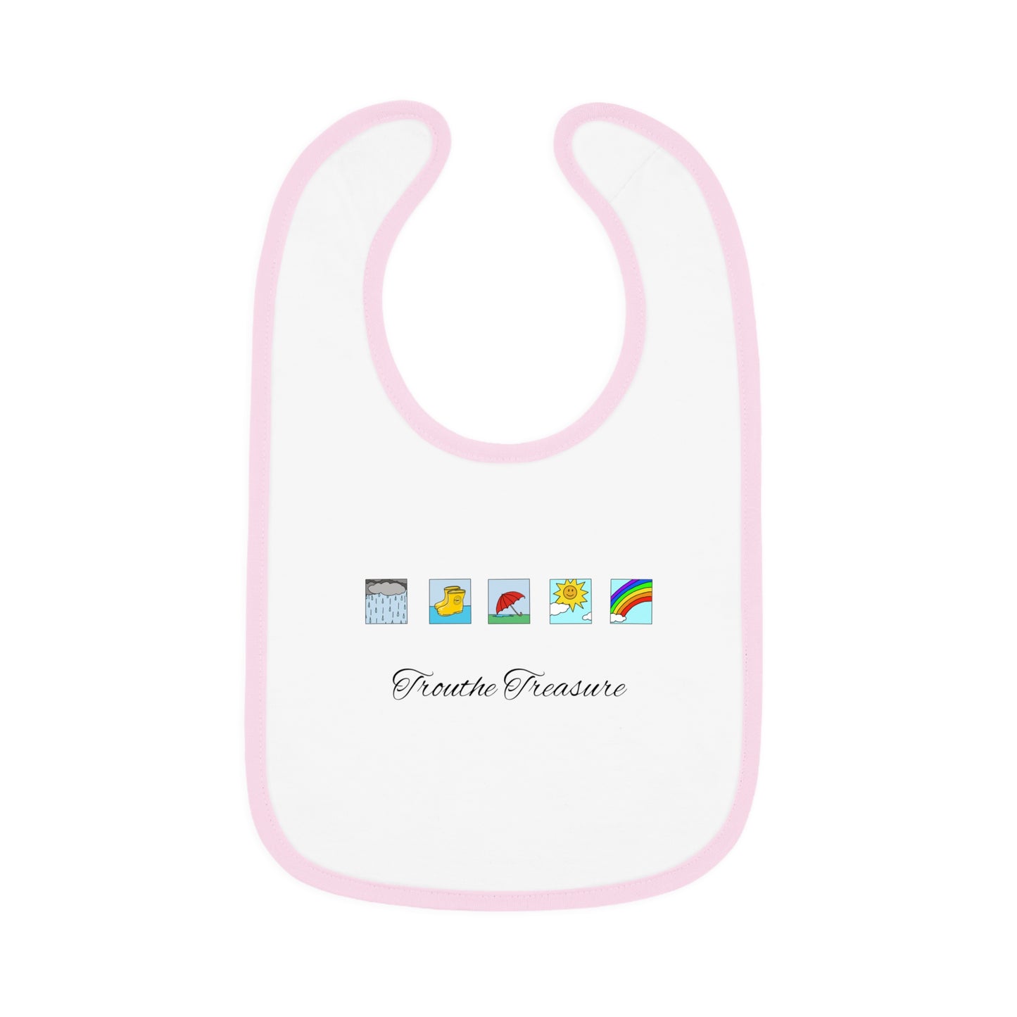 Rainy days - Baby Contrast Trim Jersey Bib