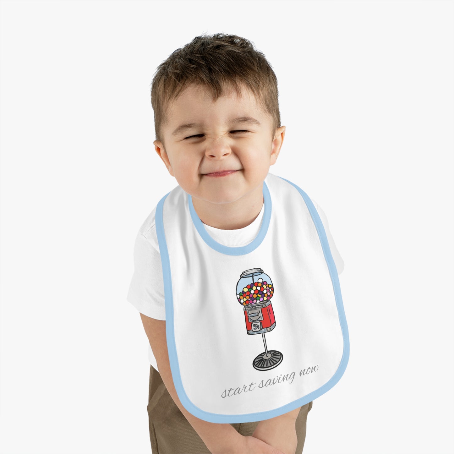Gumball machine - Baby Contrast Trim Jersey Bib