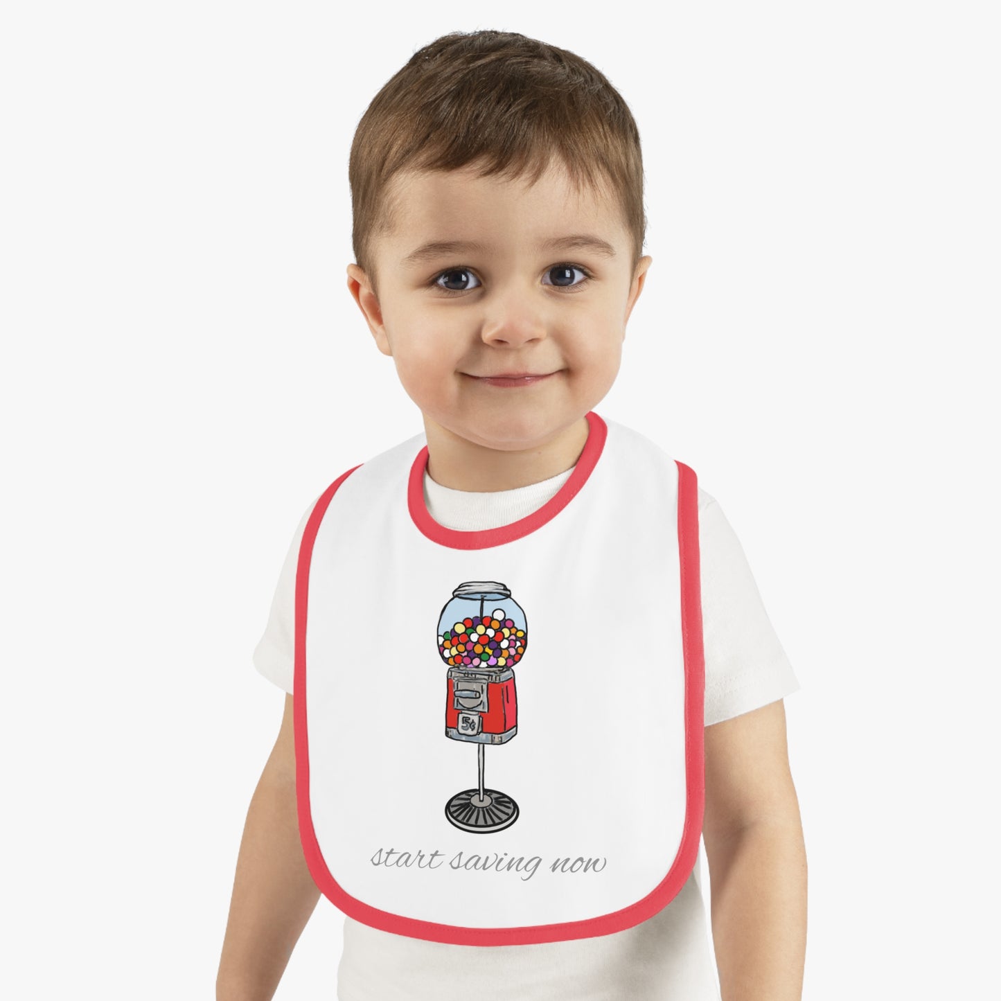Gumball machine - Baby Contrast Trim Jersey Bib