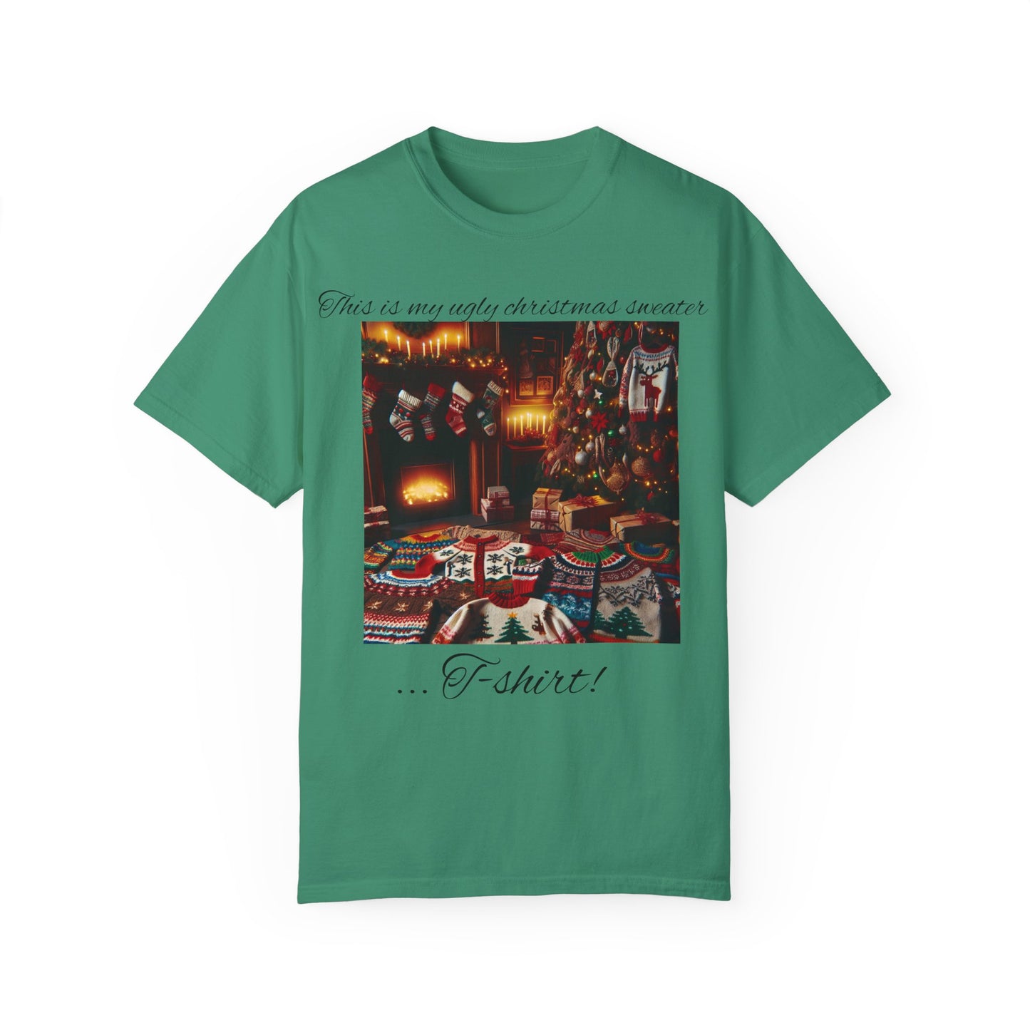 Ugly Christmas sweater T-shirt - Unisex Garment-Dyed T-shirt