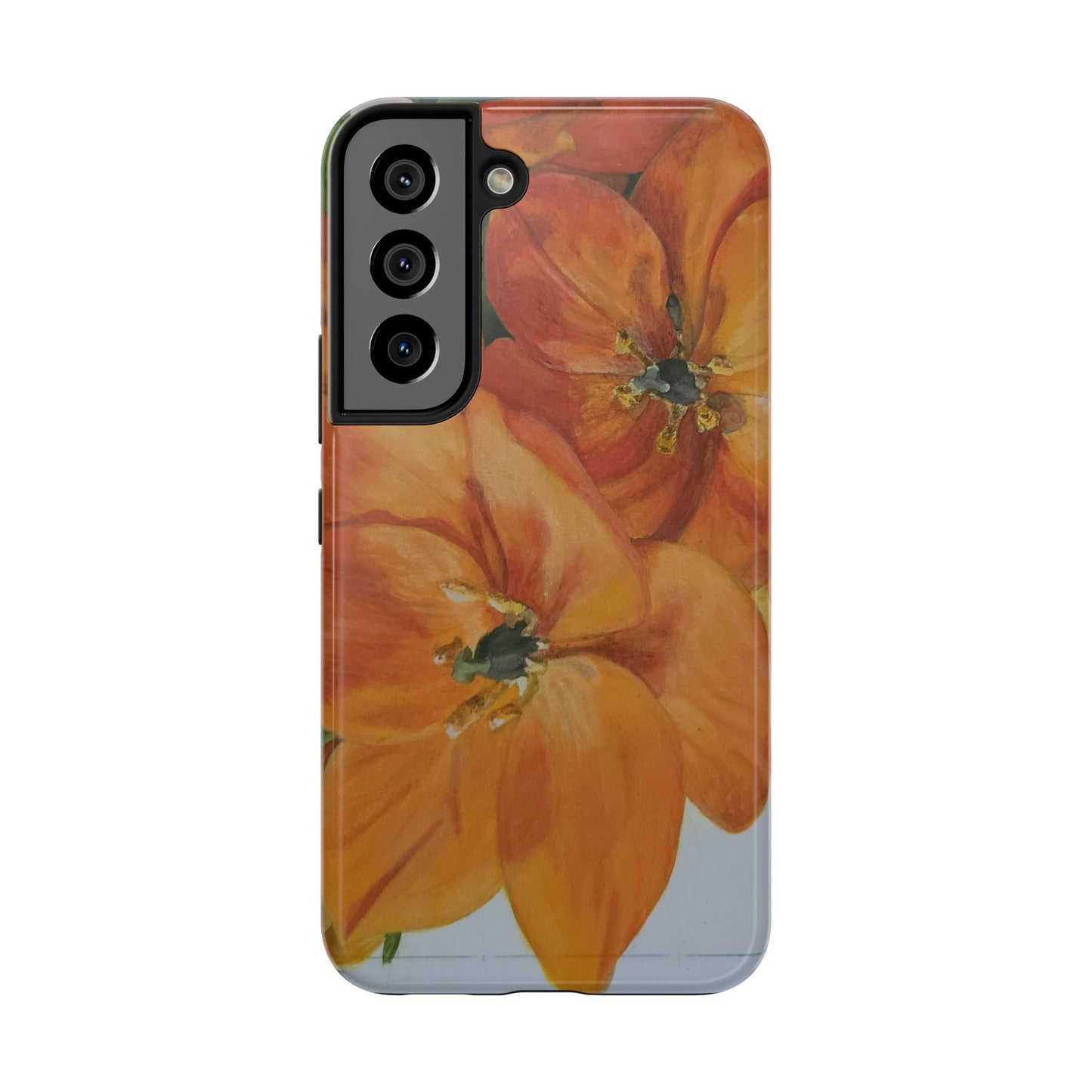 Orange floral - Tough Phone Cases