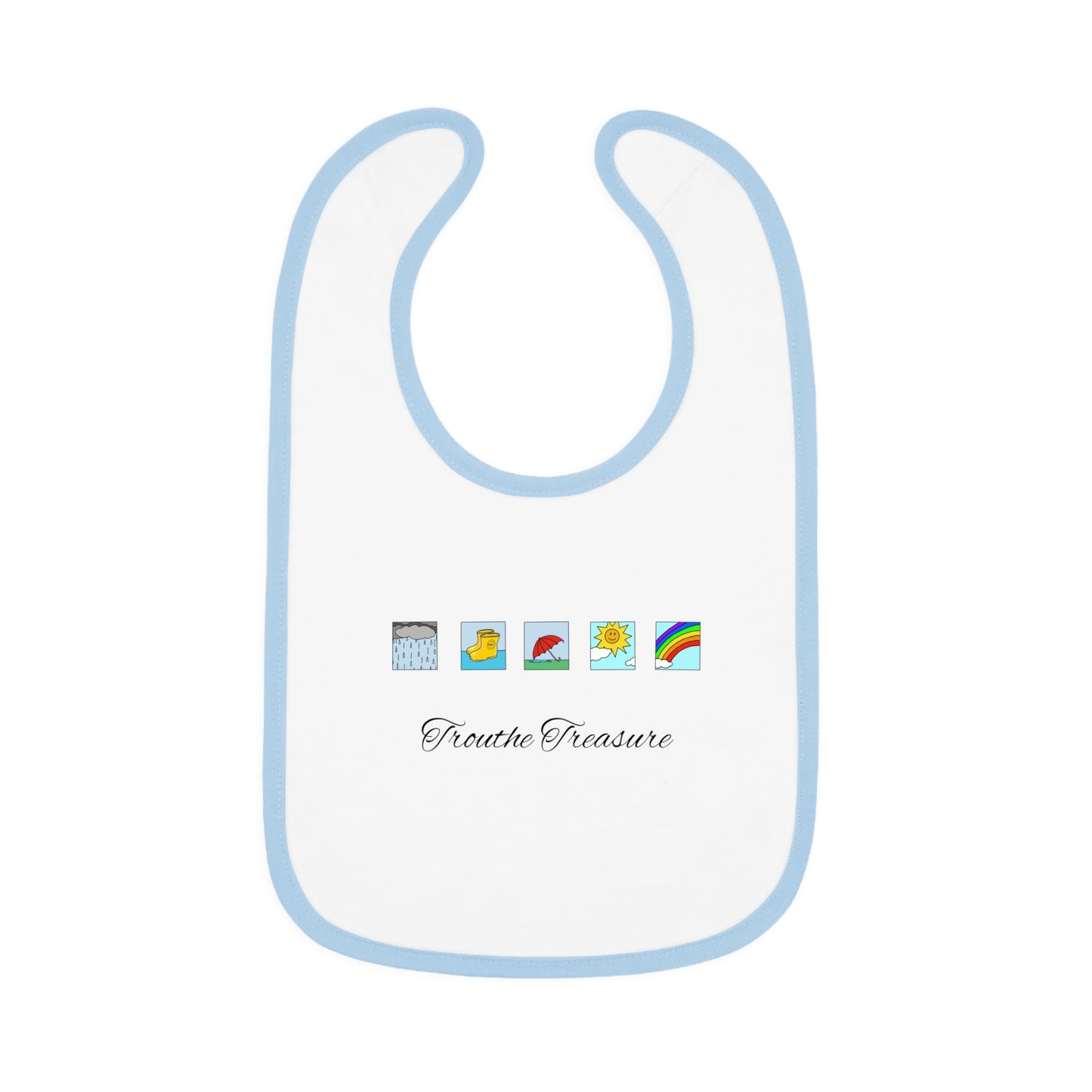 Rainy days - Baby Contrast Trim Jersey Bib
