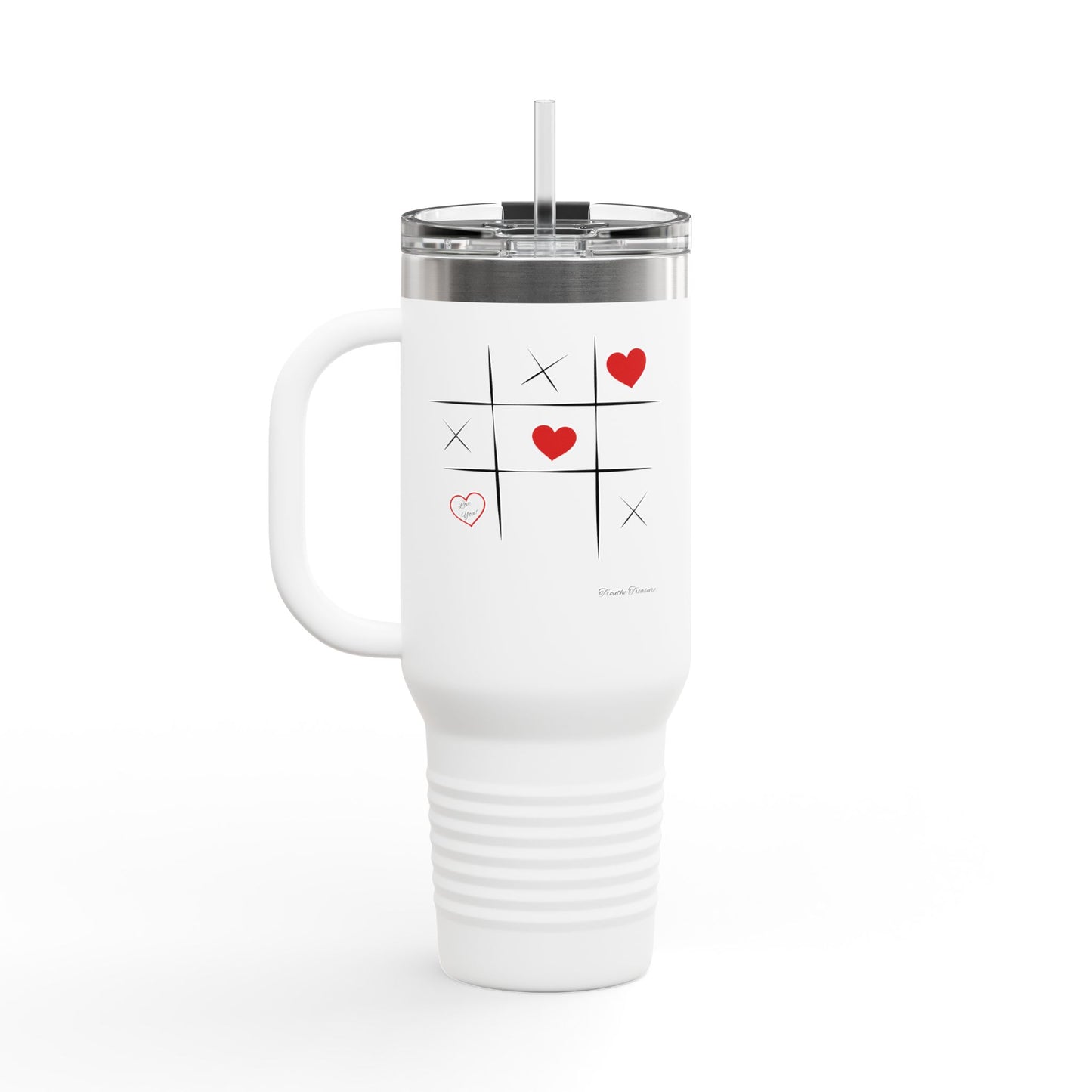 Heartfelt Insulated Travel Mug - 40oz, Perfect for Love & Friendship