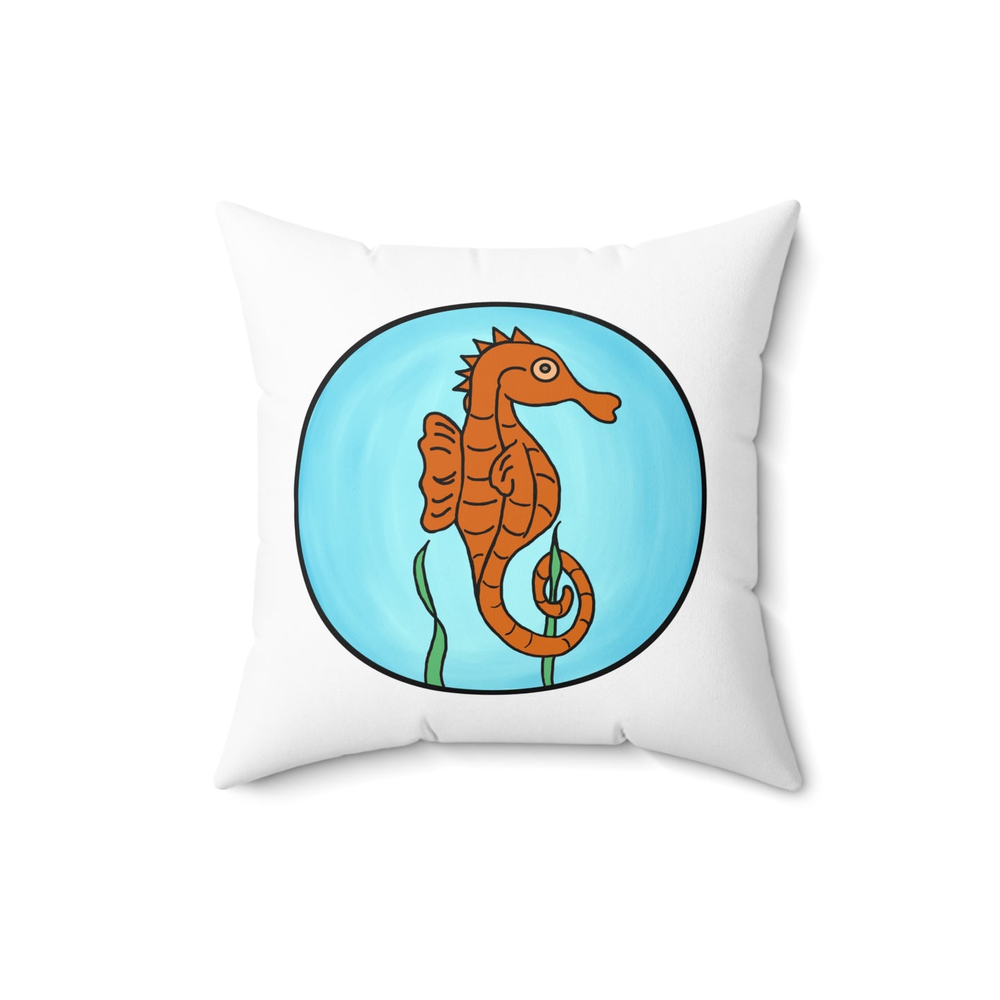 Sea Horse - Spun Polyester Square Pillow