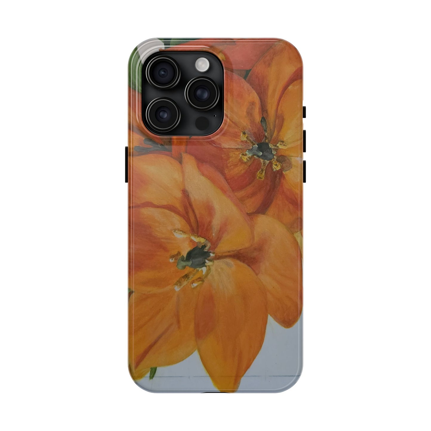 Orange floral - Tough Phone Cases