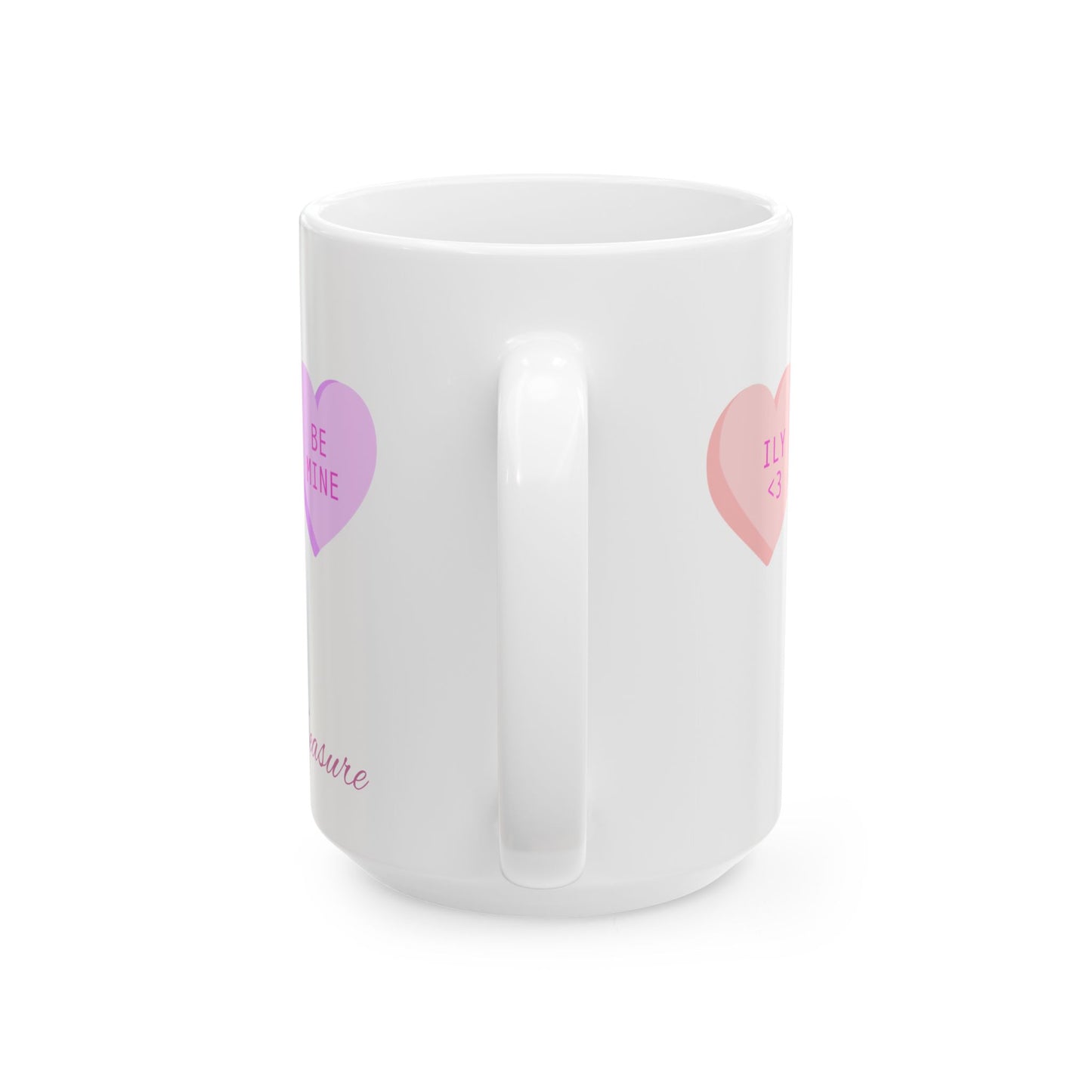 Cute Hearts Ceramic Coffee Mug - Valentine's Day Gift, 11oz & 15oz