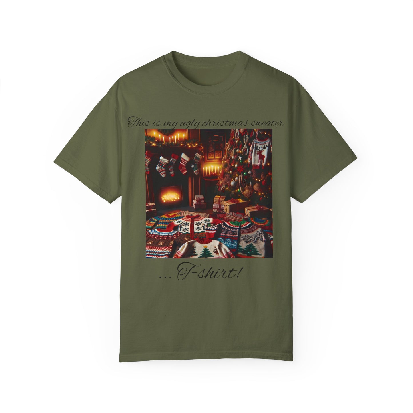 Ugly Christmas sweater T-shirt - Unisex Garment-Dyed T-shirt