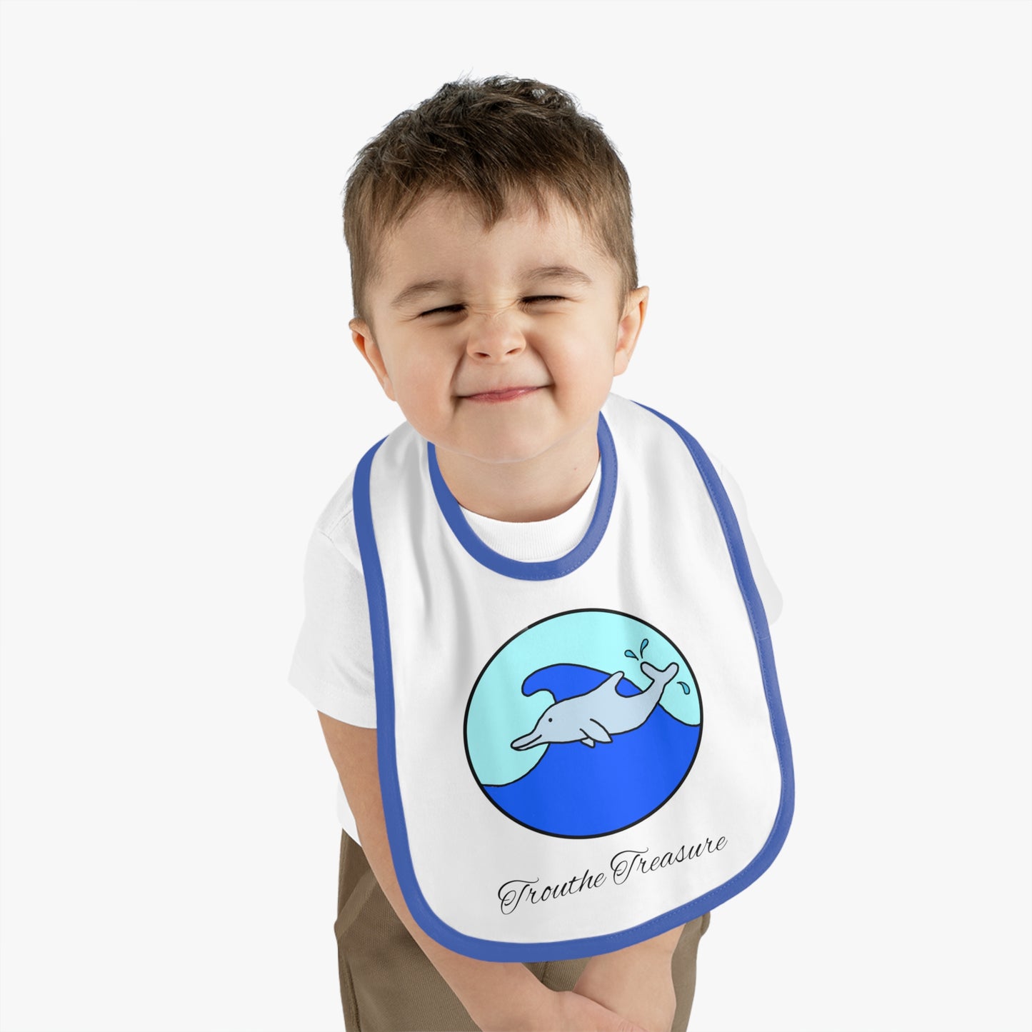 Dolphin - Baby Contrast Trim Jersey Bib