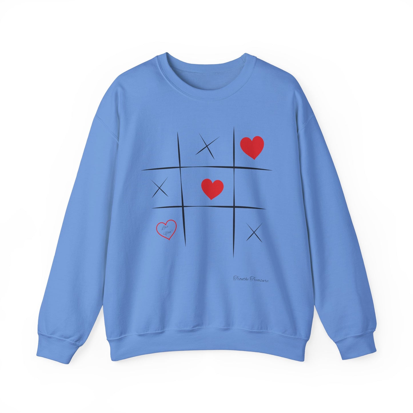Love Game Unisex Crewneck Sweatshirt - Tik Tak Toe Heart Design