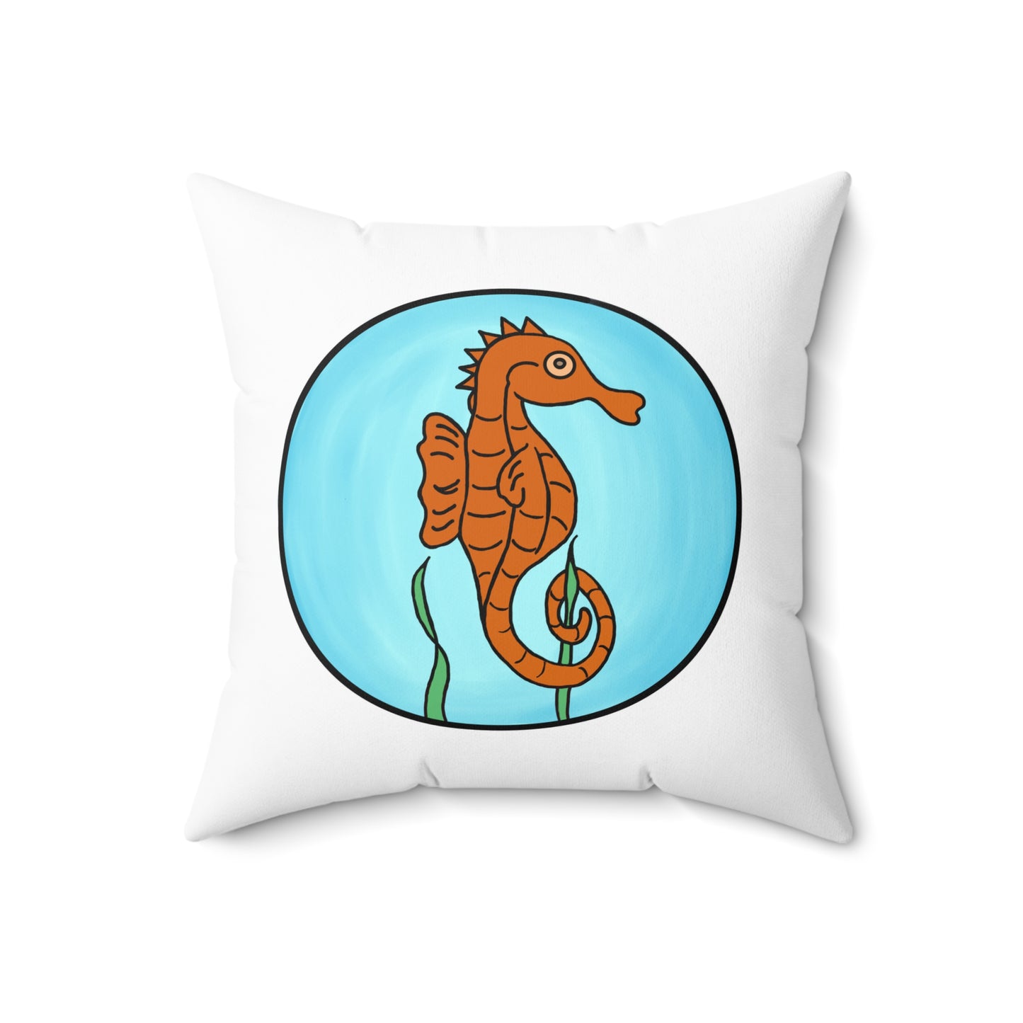 Sea Horse - Spun Polyester Square Pillow