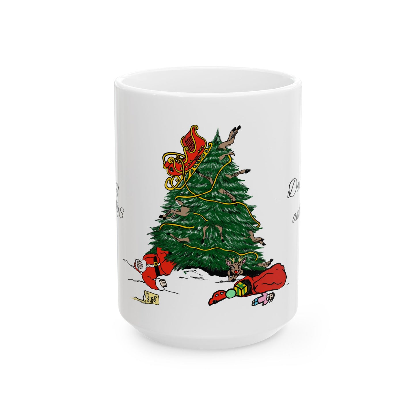 Santa 100 proof - Ceramic Mug, (11oz, 15oz)