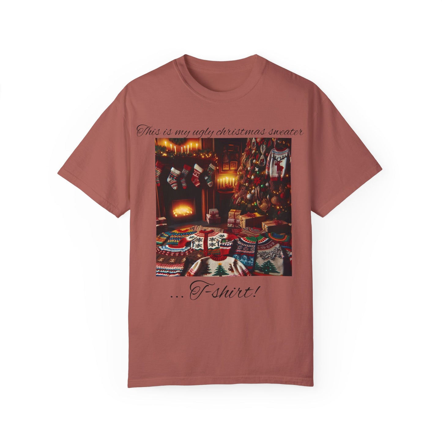 Ugly Christmas sweater T-shirt - Unisex Garment-Dyed T-shirt