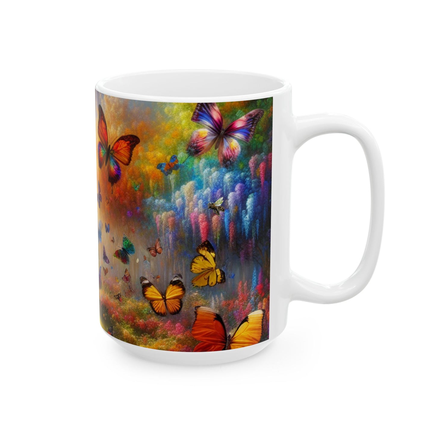 Colorful Butterfly Ceramic Mug - 11oz & 15oz | Inspirational Nature Design