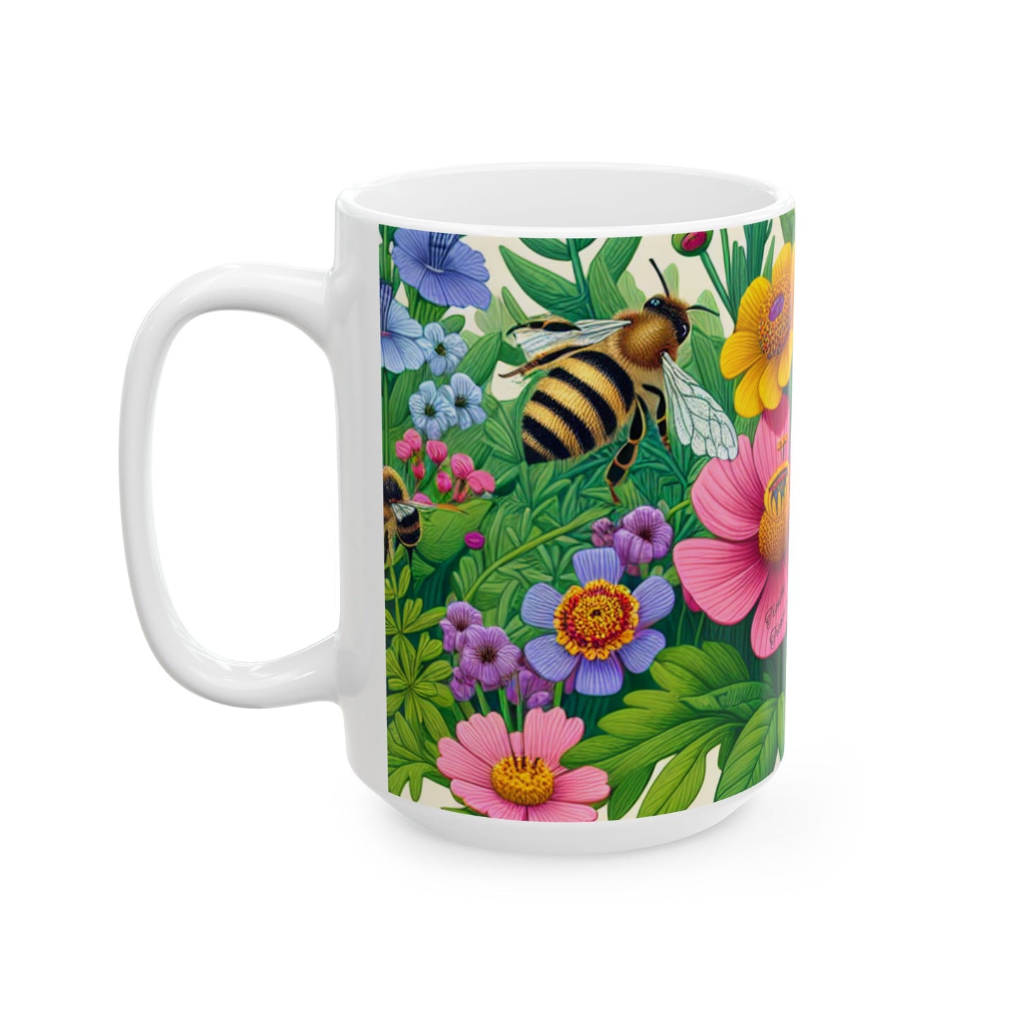 Colorful Floral Ceramic Mug - 11oz & 15oz - Perfect for Spring & Summer Gifts