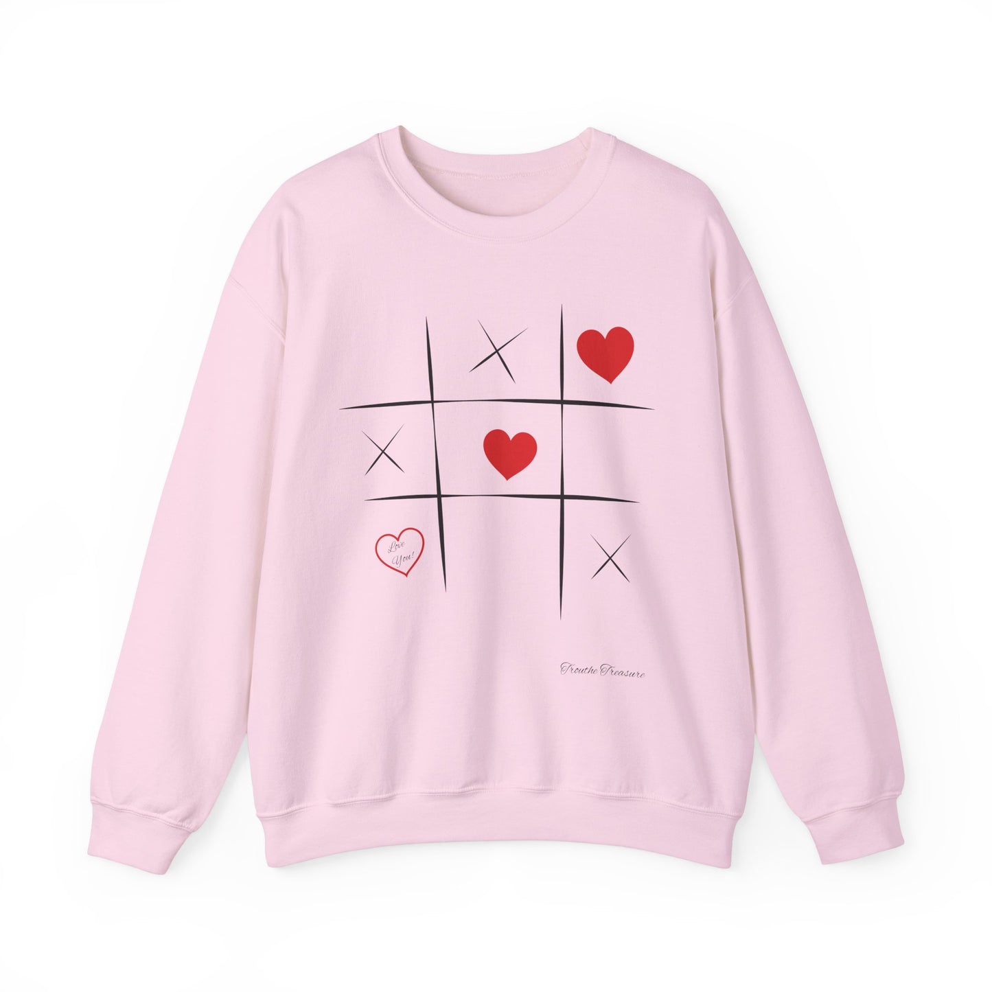 Love Game Unisex Crewneck Sweatshirt - Tik Tak Toe Heart Design