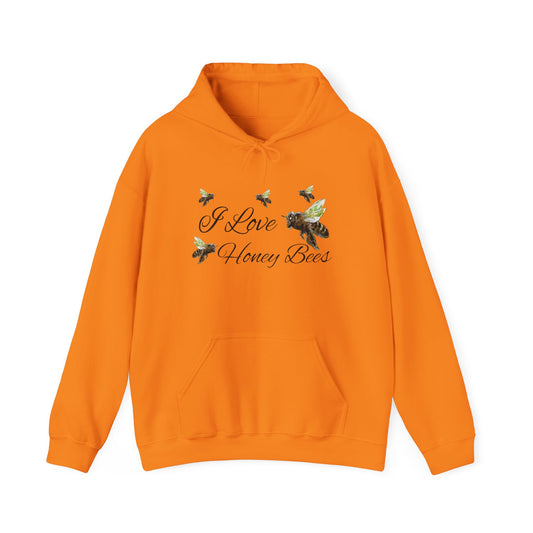I Love Honey Bees - Unisex Heavy Blend™ Hooded Sweatshirt