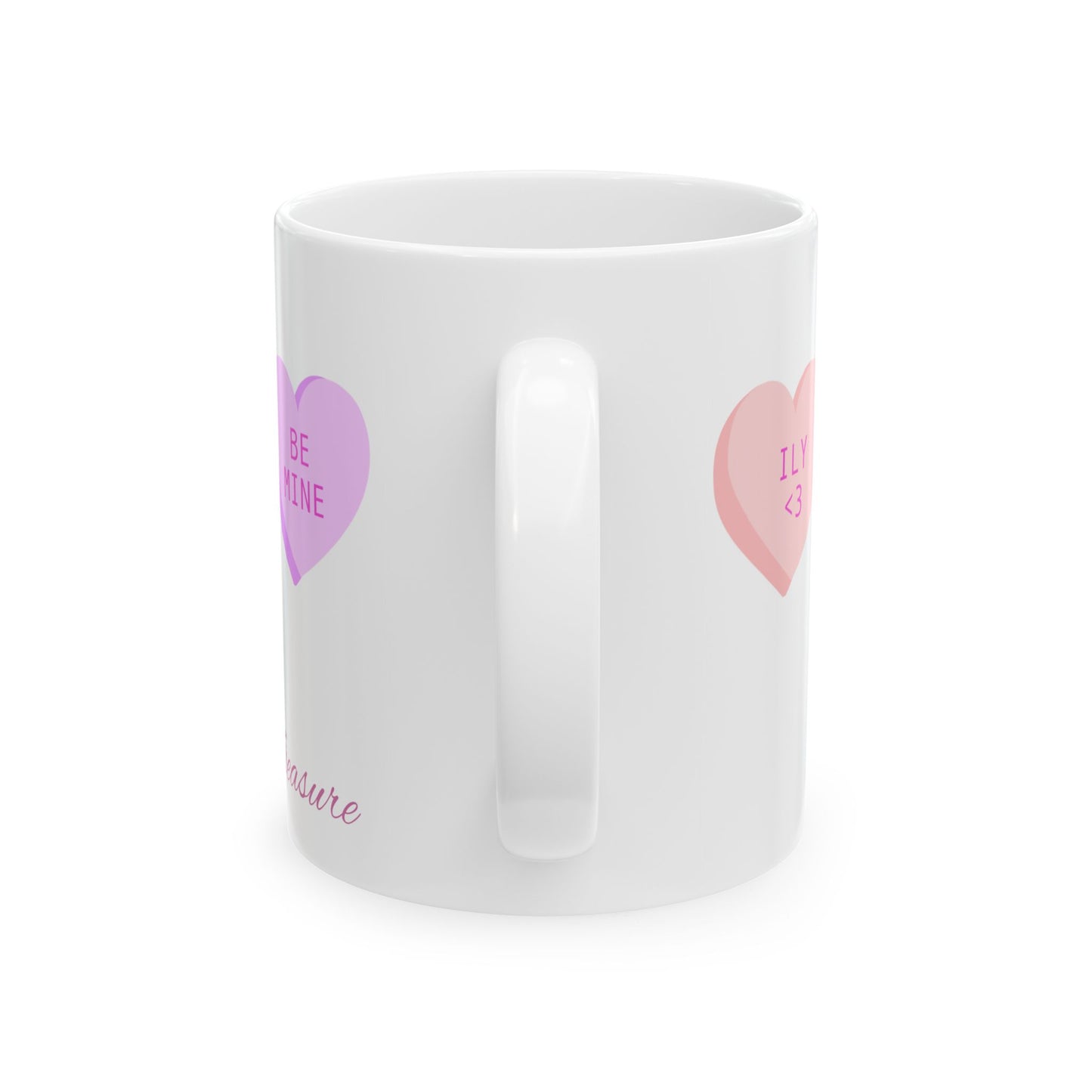 Cute Hearts Ceramic Coffee Mug - Valentine's Day Gift, 11oz & 15oz