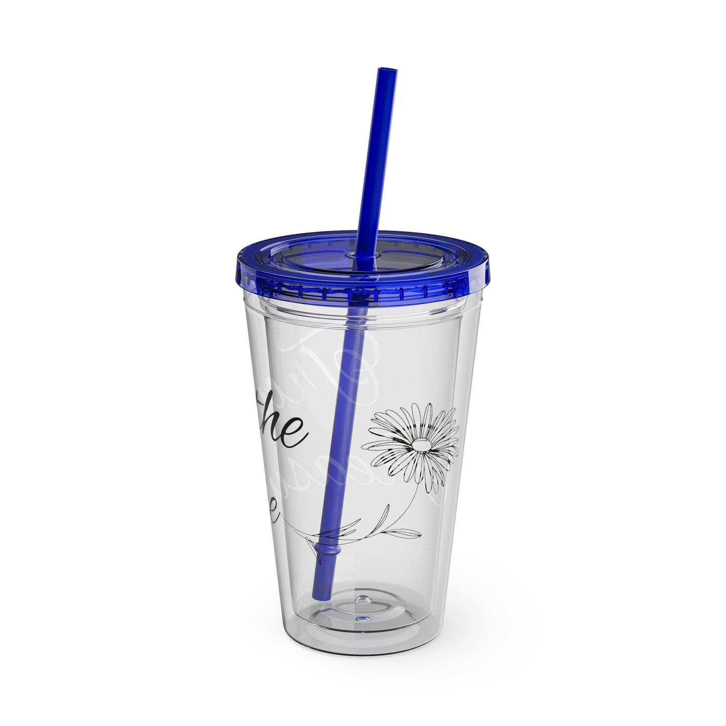 Sunsplash 16oz Tumbler with Straw - 'Treasure' Design, Clear Travel Cup for Drinks, Perfect Gift for All Occasions
