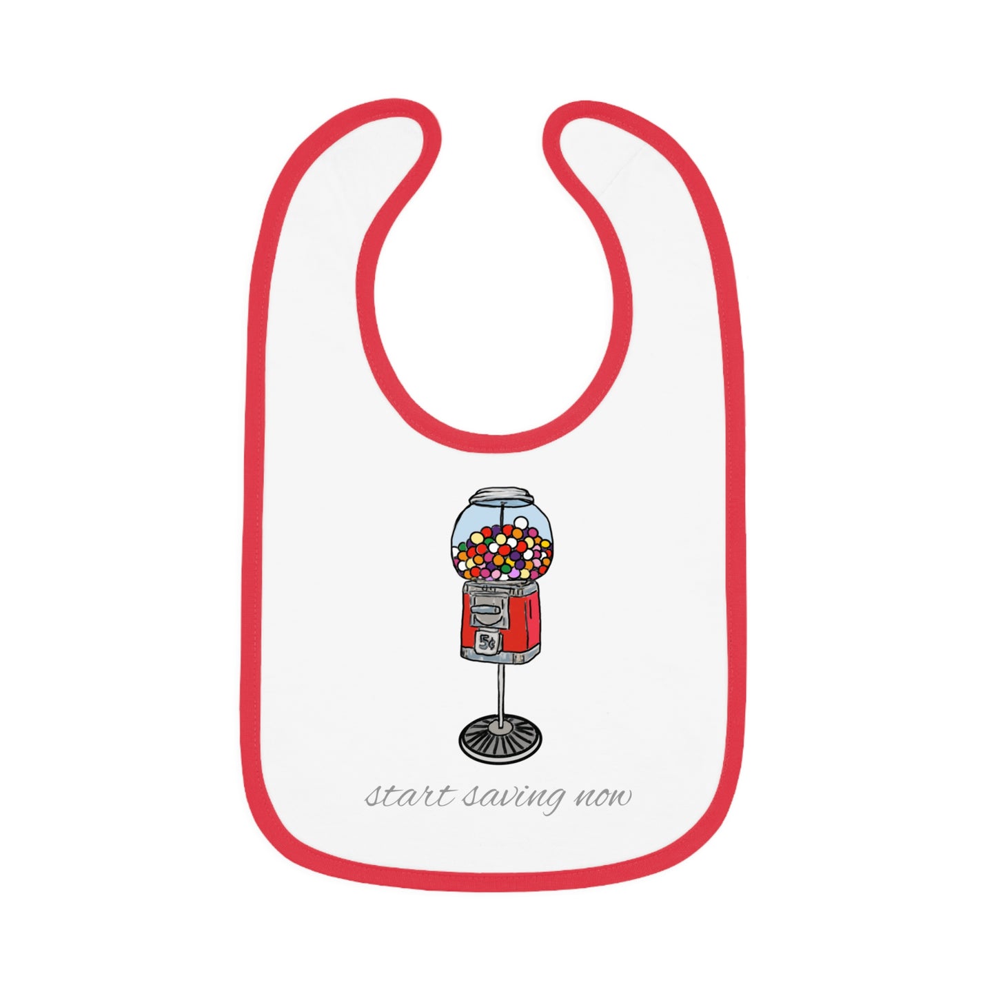 Gumball machine - Baby Contrast Trim Jersey Bib