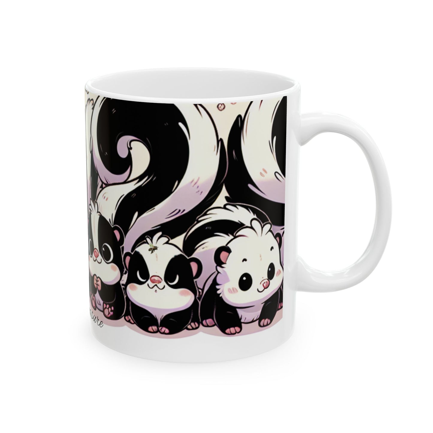 Cute Skunk Ceramic Mug - Frouth the Treasure, Perfect for Animal Lovers