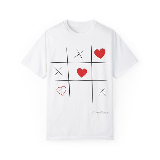 Love Tic Tac Toe Game Unisex T-Shirt - Playful Heart Design