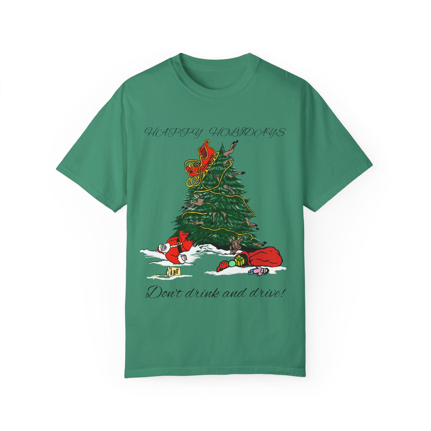 Santa 100 proof - Unisex Garment-Dyed T-shirt