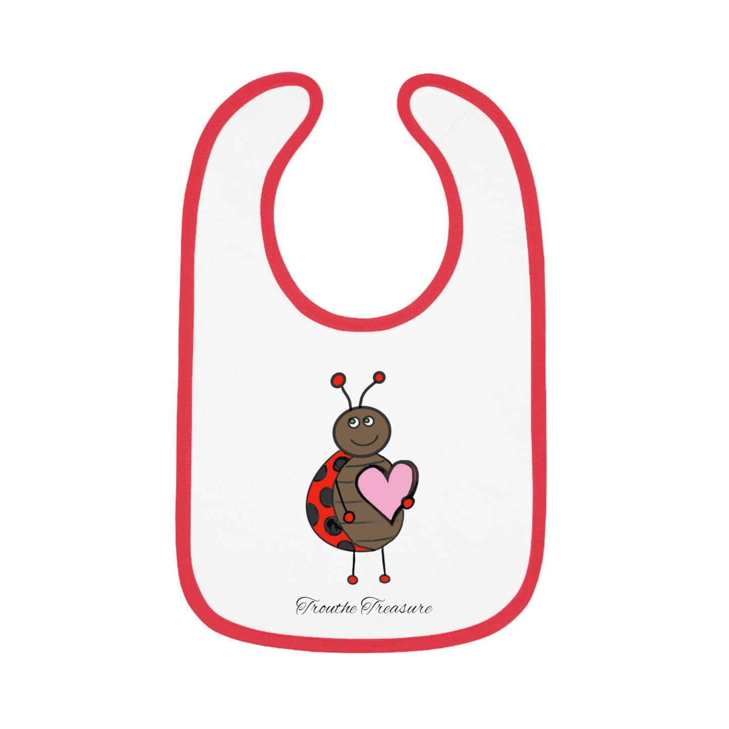 Ladybug Love - Baby Contrast Trim Jersey Bib
