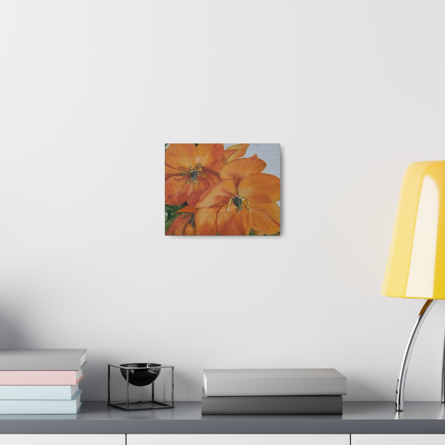 Orange floral - Canvas Gallery Wraps