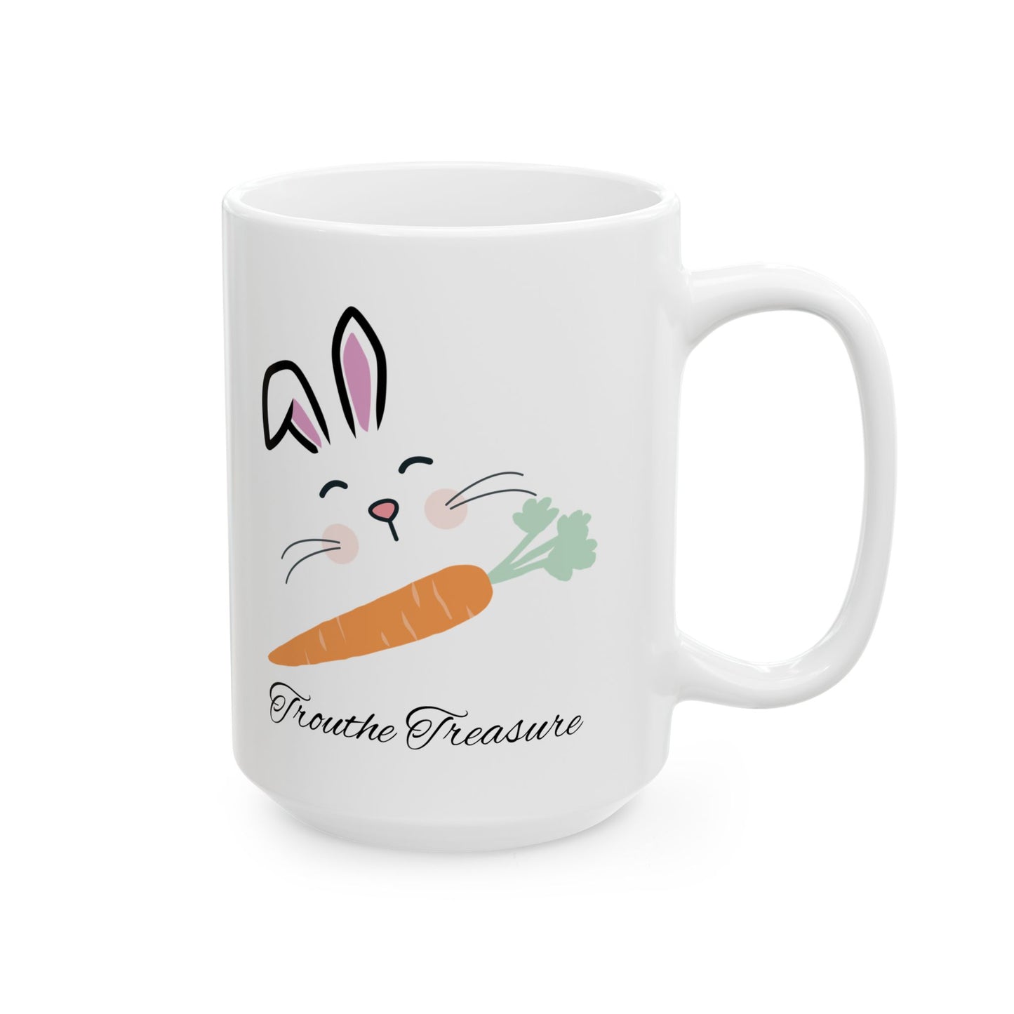 Cute Bunny Ceramic Mug - 'Treasure' Design (11oz & 15oz)