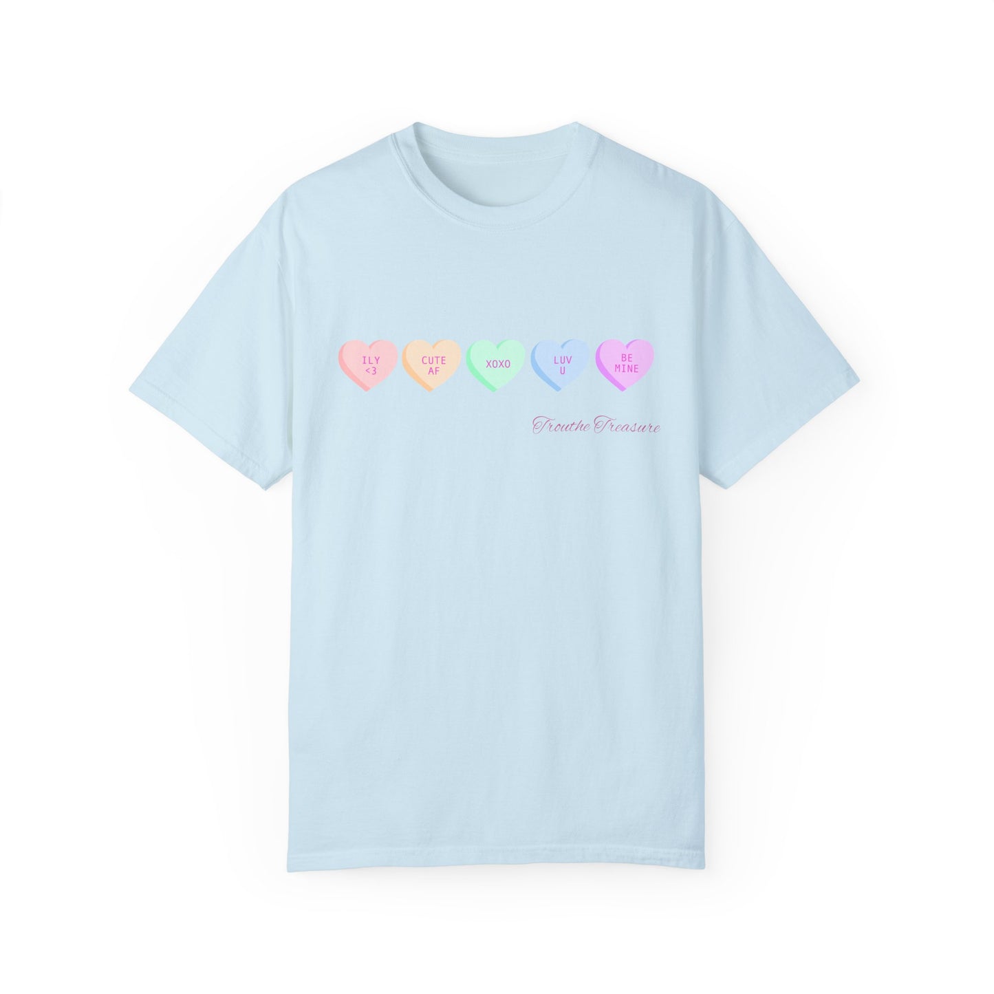Cute Hearts Unisex Garment-Dyed T-Shirt for Valentine's Day