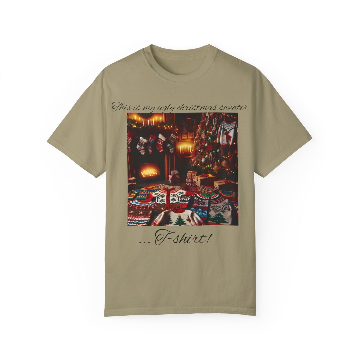 Ugly Christmas sweater T-shirt - Unisex Garment-Dyed T-shirt