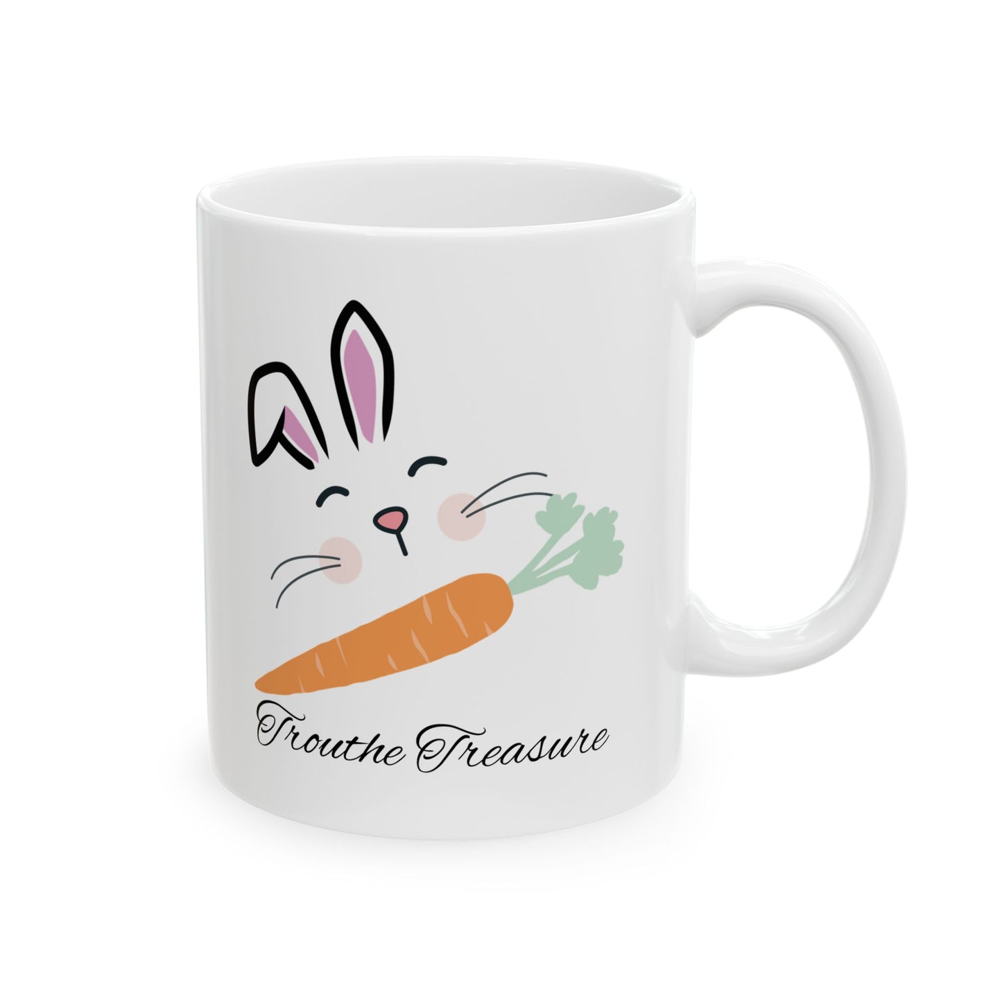Cute Bunny Ceramic Mug - 'Treasure' Design (11oz & 15oz)