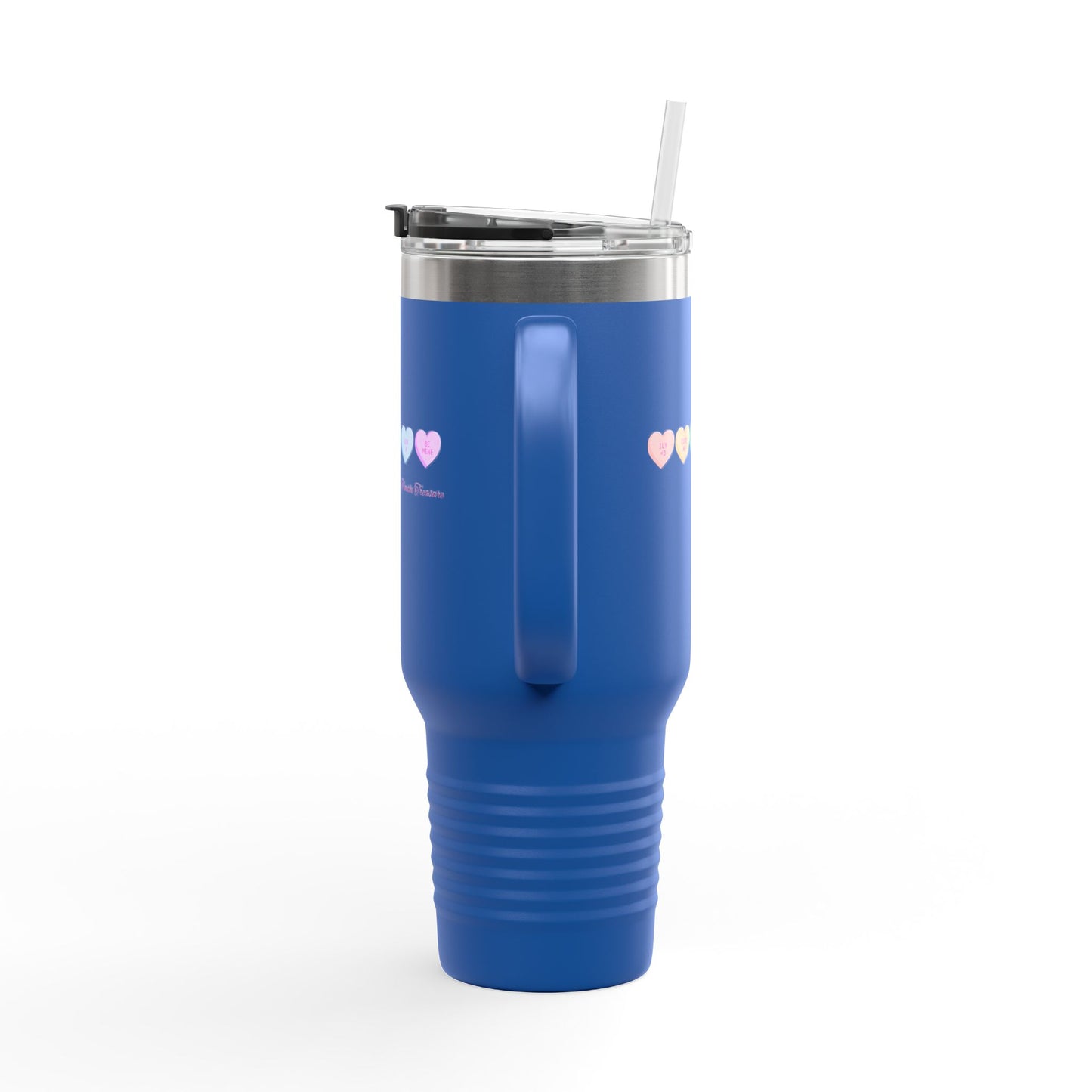 Colorful Hearts Insulated Travel Mug - 40oz, Perfect for Coffee Lovers & Gifts