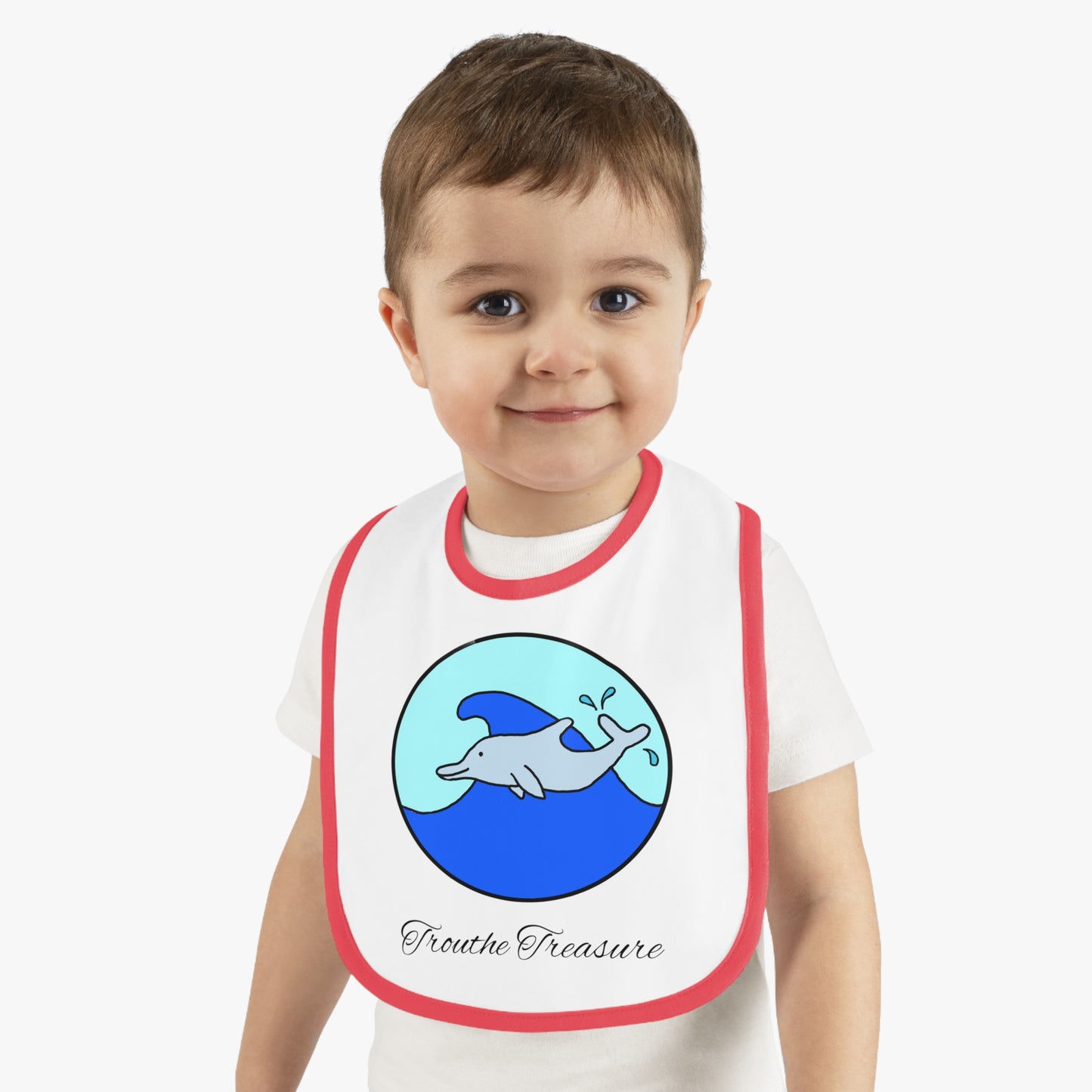 Dolphin - Baby Contrast Trim Jersey Bib