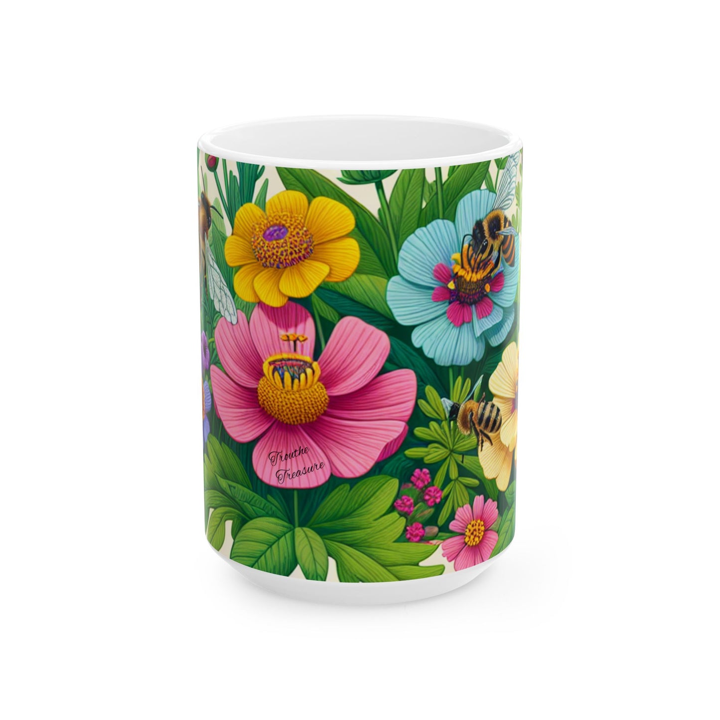 Colorful Floral Ceramic Mug - 11oz & 15oz - Perfect for Spring & Summer Gifts