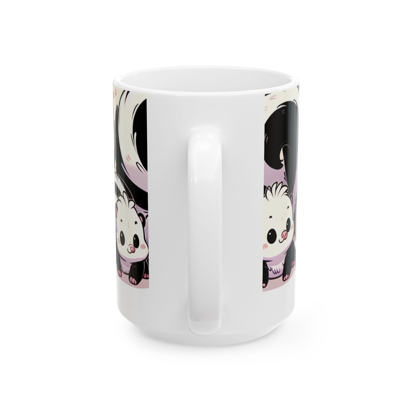 Cute Skunk Ceramic Mug - Frouth the Treasure, Perfect for Animal Lovers