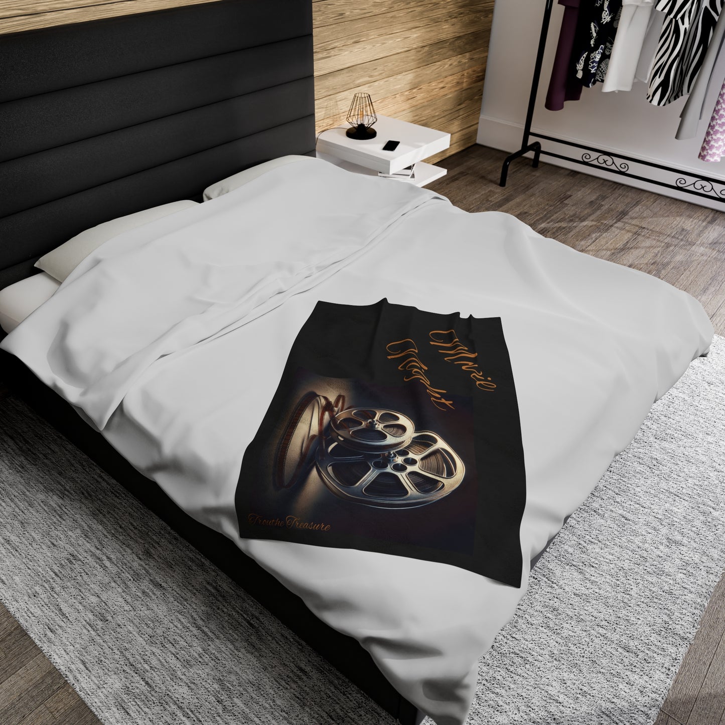Movie Night - Velveteen Plush Cuddle Blanket (single-side)