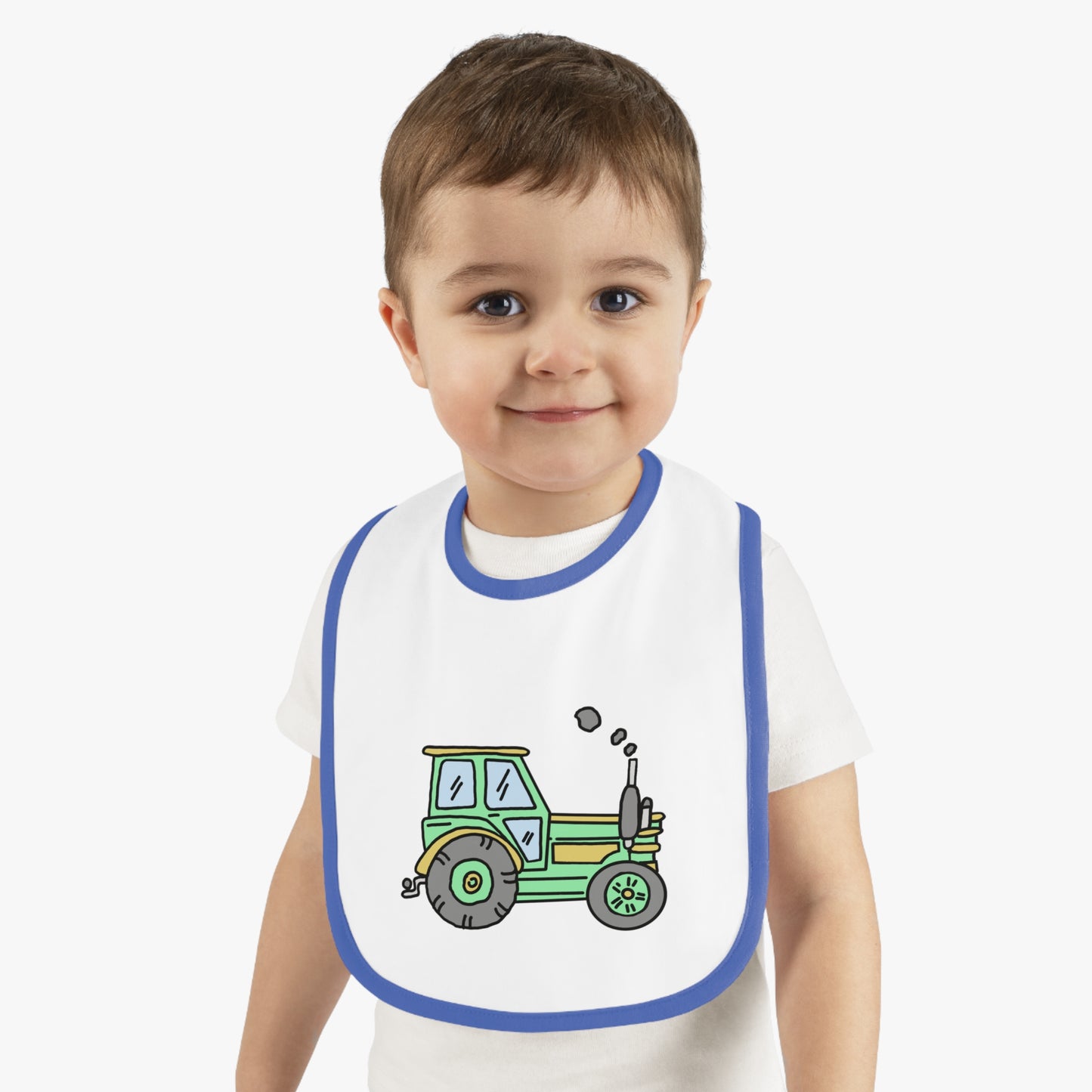 Tractor - Baby Contrast Trim Jersey Bib