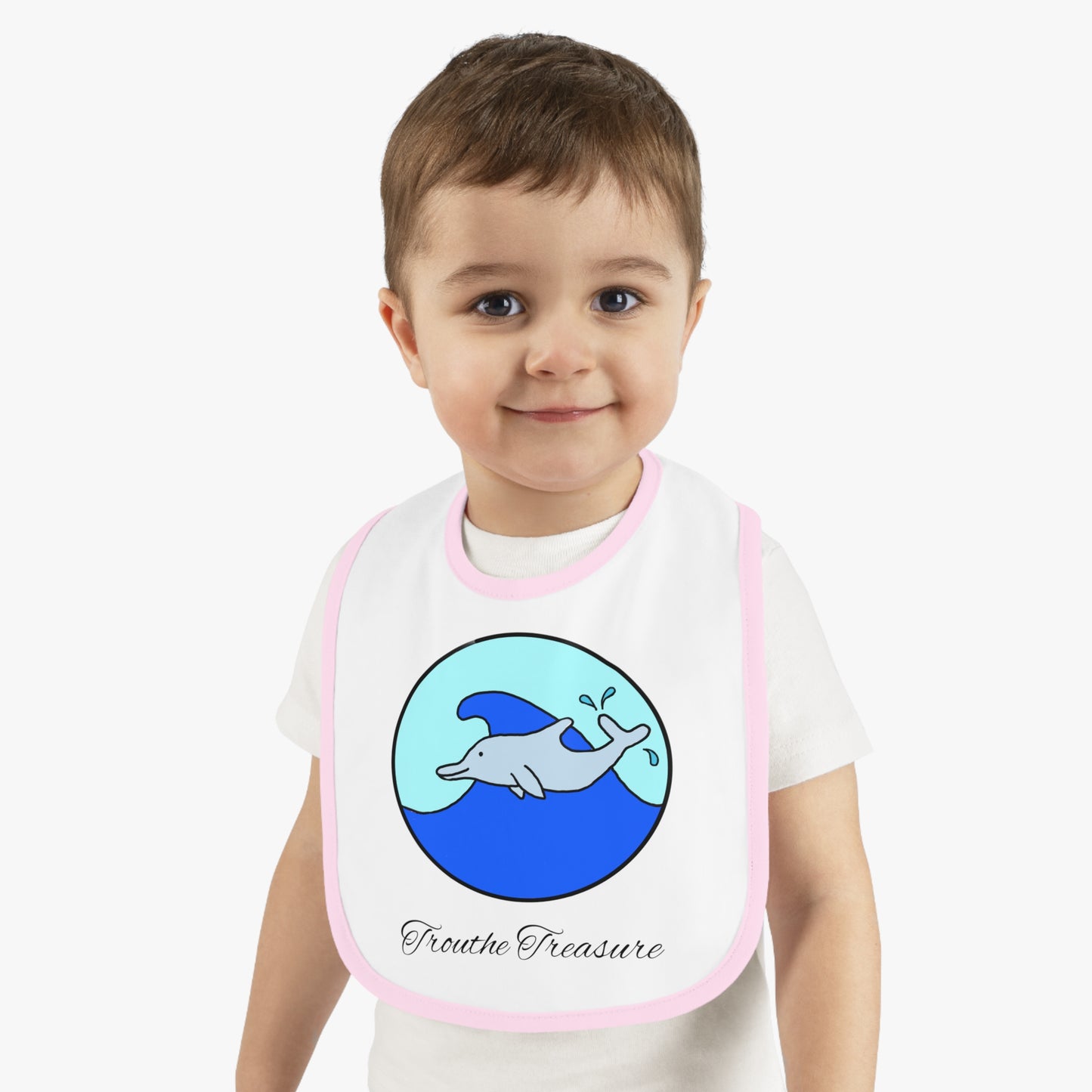 Dolphin - Baby Contrast Trim Jersey Bib