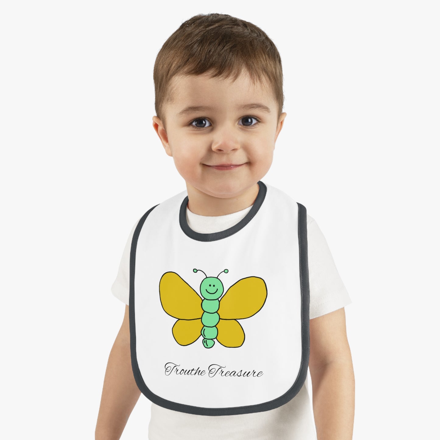 Butterfly - Baby Contrast Trim Jersey Bib