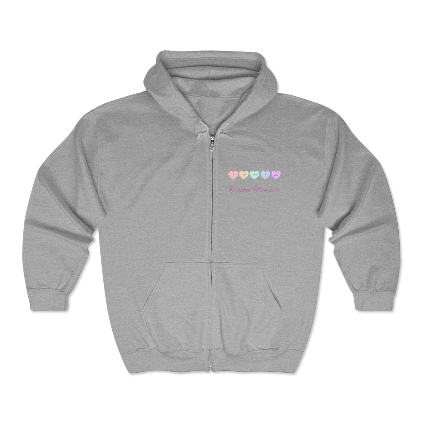 Colorful Hearts Full Zip Hoodie for Shining Love
