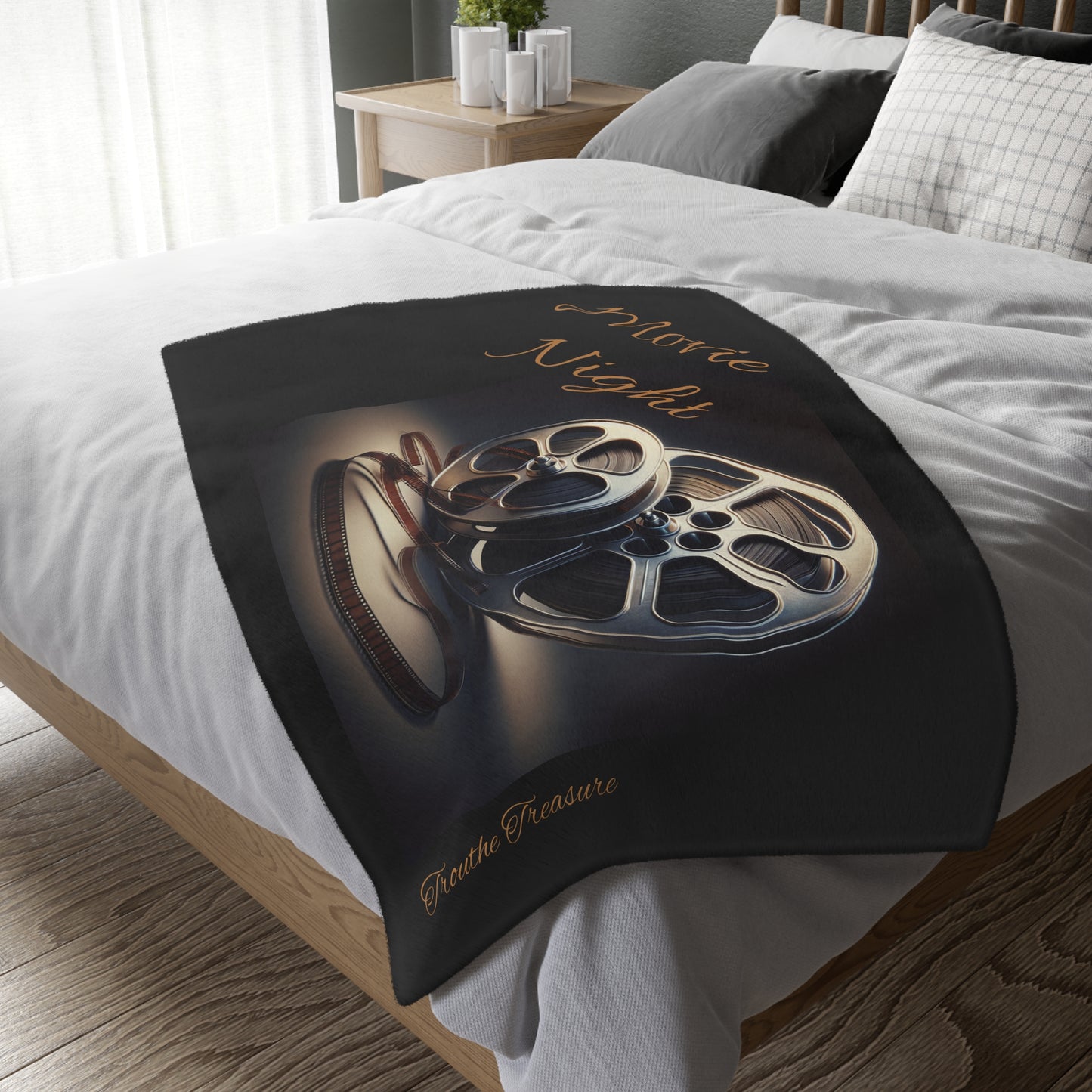 Movie Night - Velveteen Microfiber Cuddle Blanket (Two-sided)