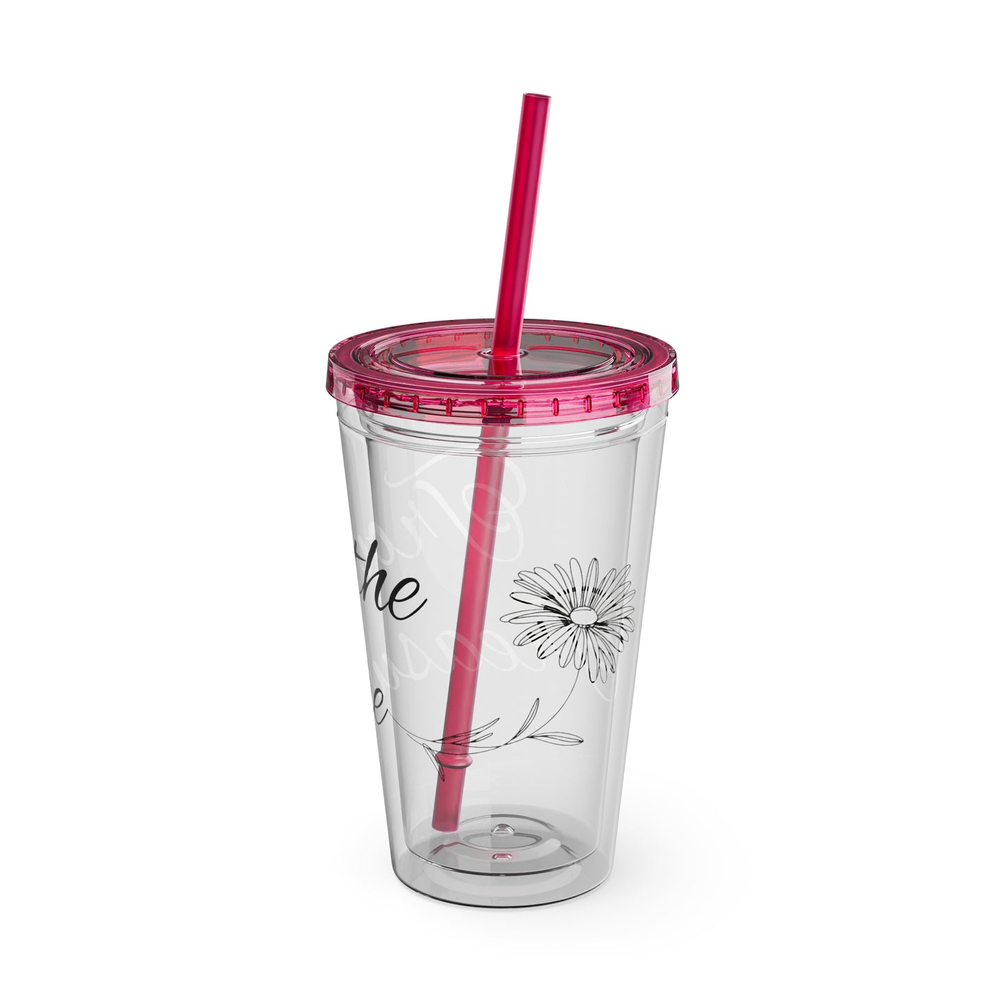 Sunsplash 16oz Tumbler with Straw - 'Treasure' Design, Clear Travel Cup for Drinks, Perfect Gift for All Occasions
