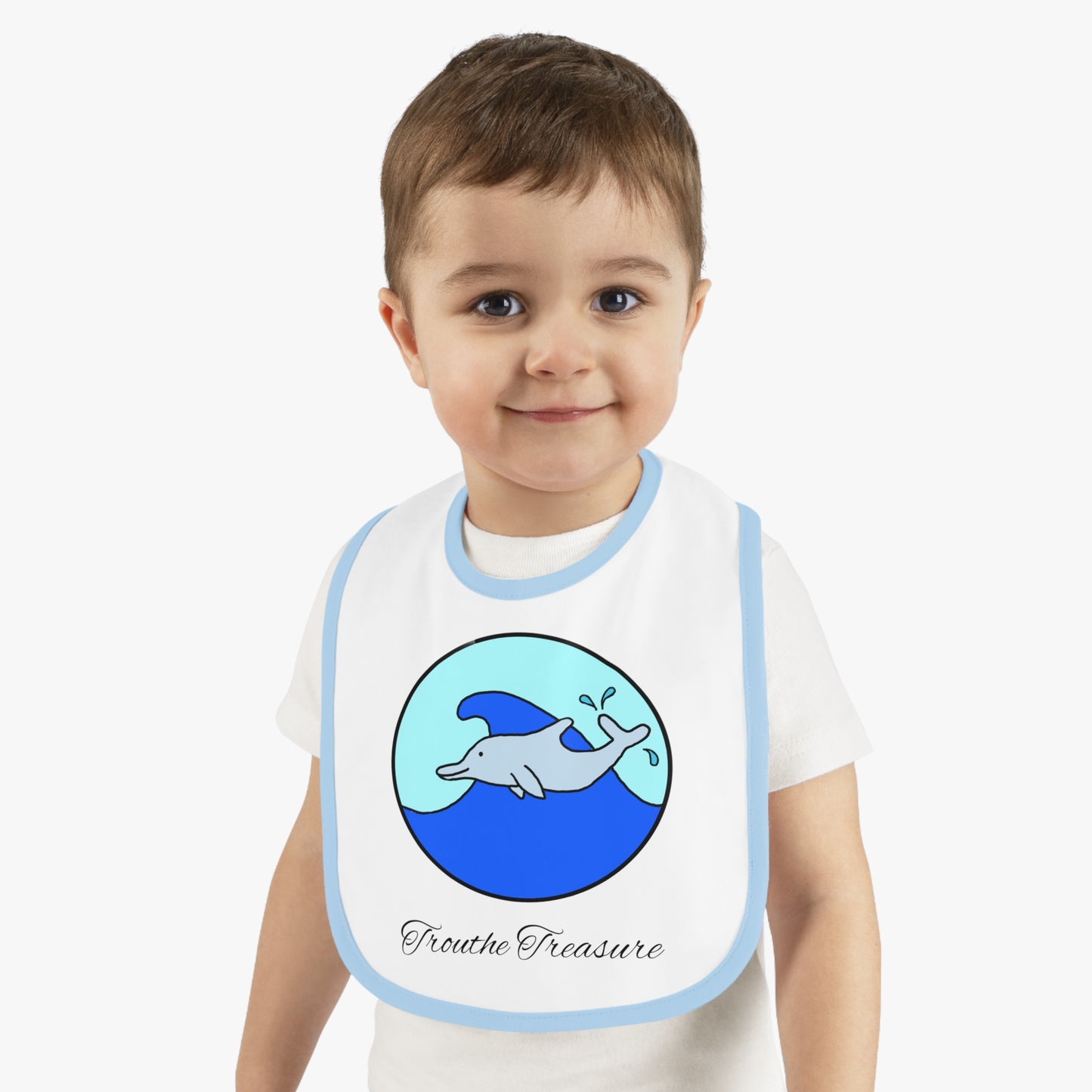 Dolphin - Baby Contrast Trim Jersey Bib