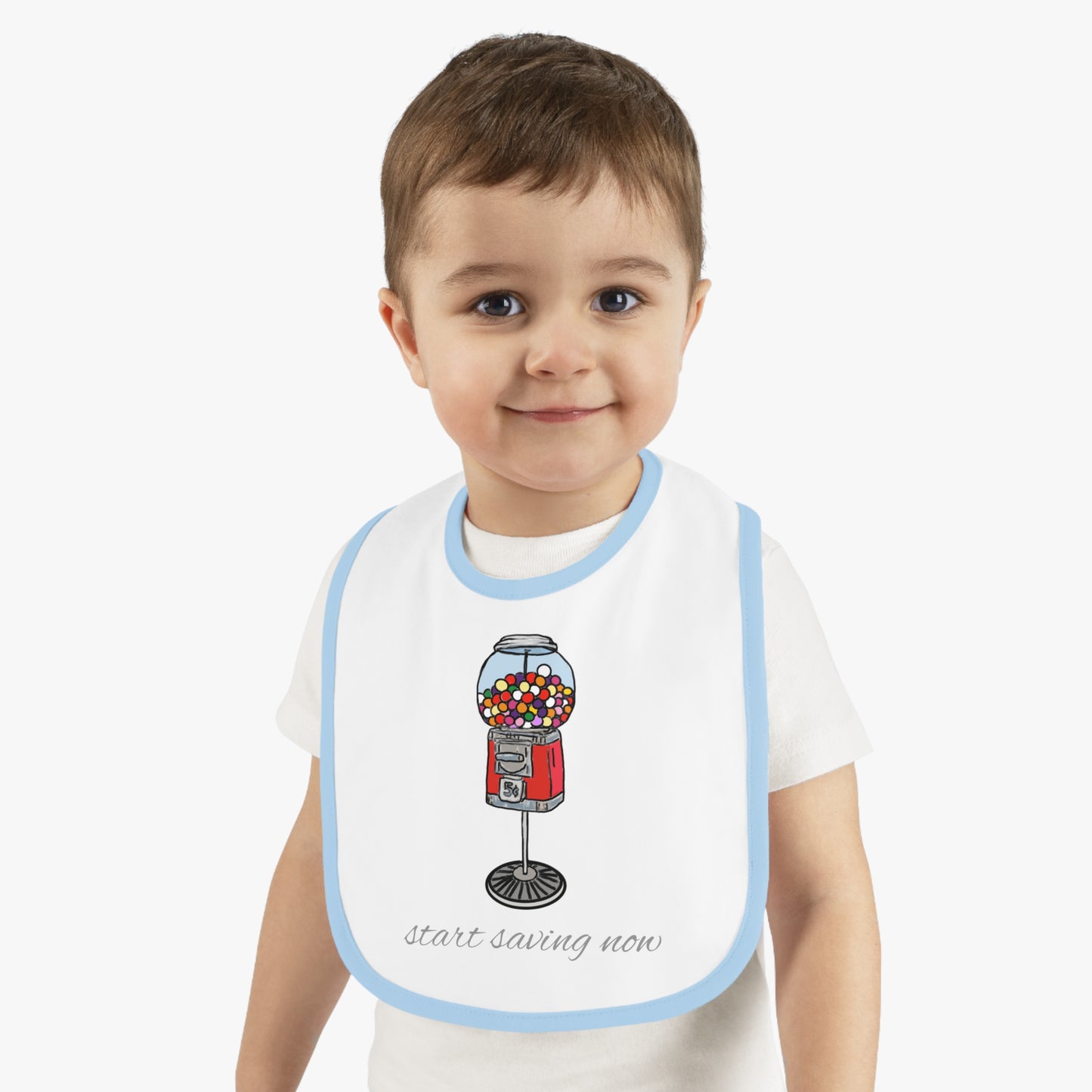 Gumball machine - Baby Contrast Trim Jersey Bib