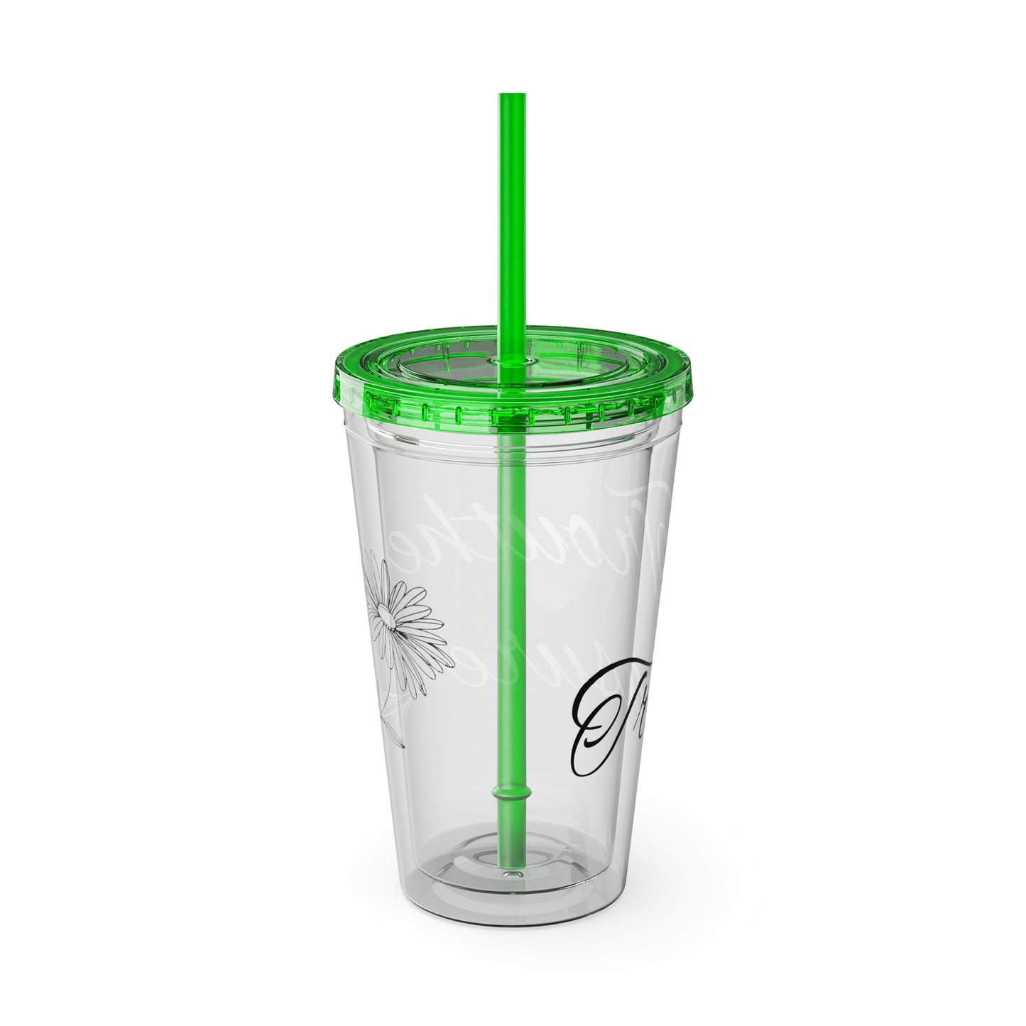 Sunsplash 16oz Tumbler with Straw - 'Treasure' Design, Clear Travel Cup for Drinks, Perfect Gift for All Occasions